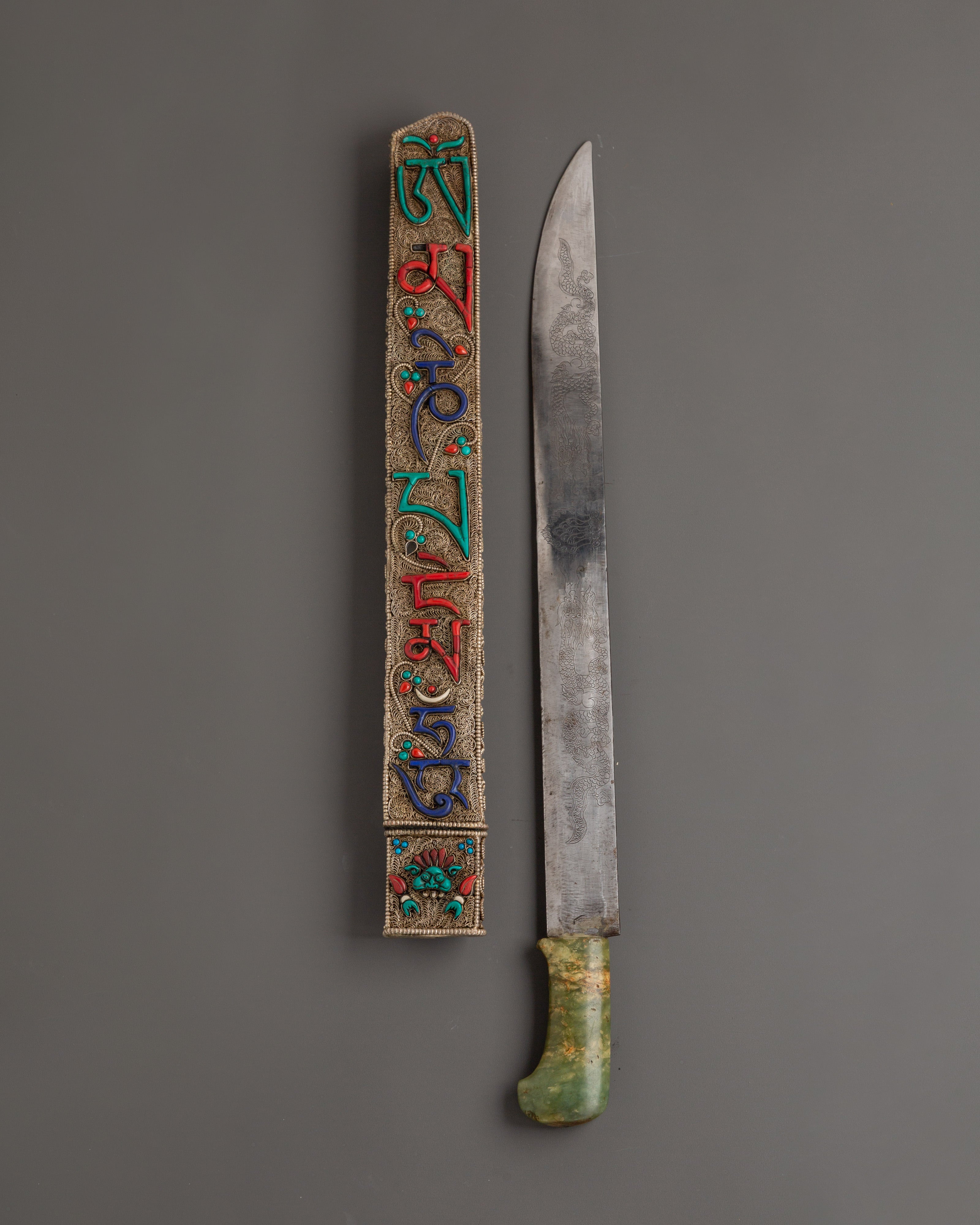 Mantra Blessing Sword | Handcrafted Spiritual Ritual Sword