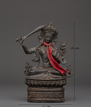 Handcrafted Manjushri Wisdom Bodhisattva Sculpture for Decor