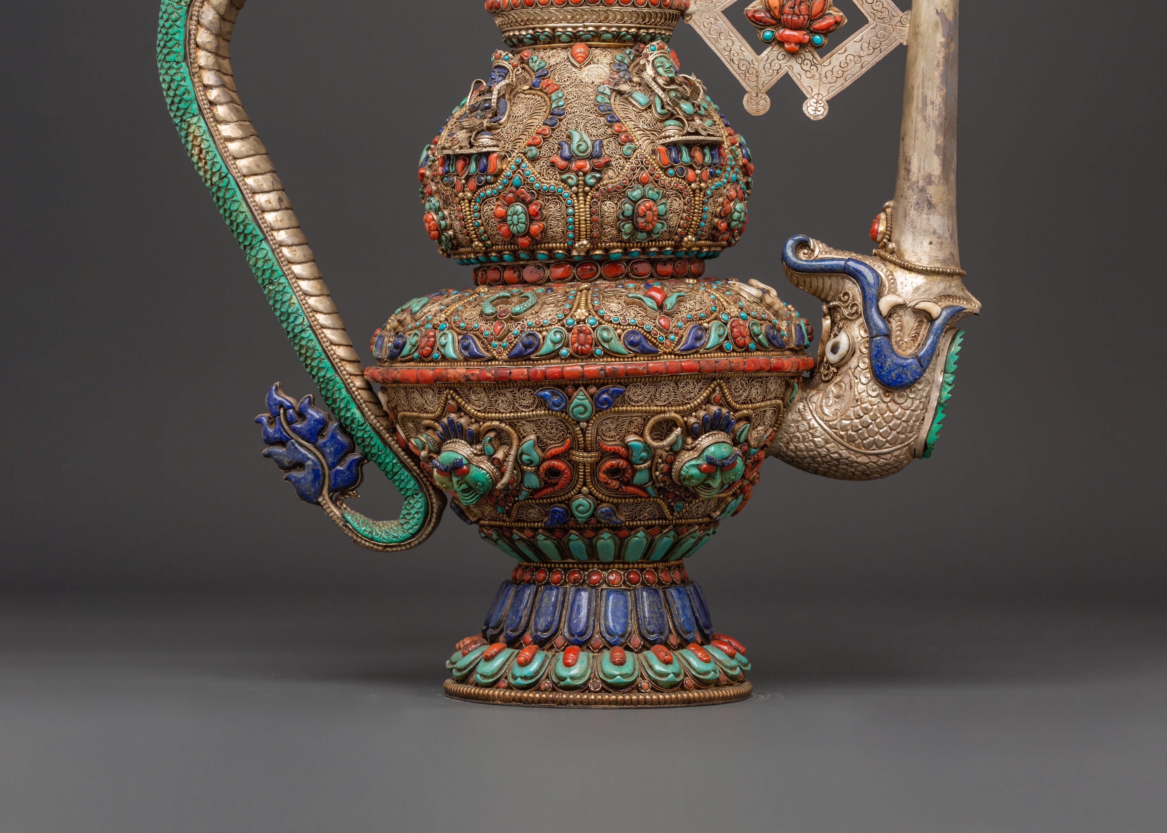 Tibetan Tea Pot with Dragon Handle | Buddhist Tibetan Home Decor Gifts