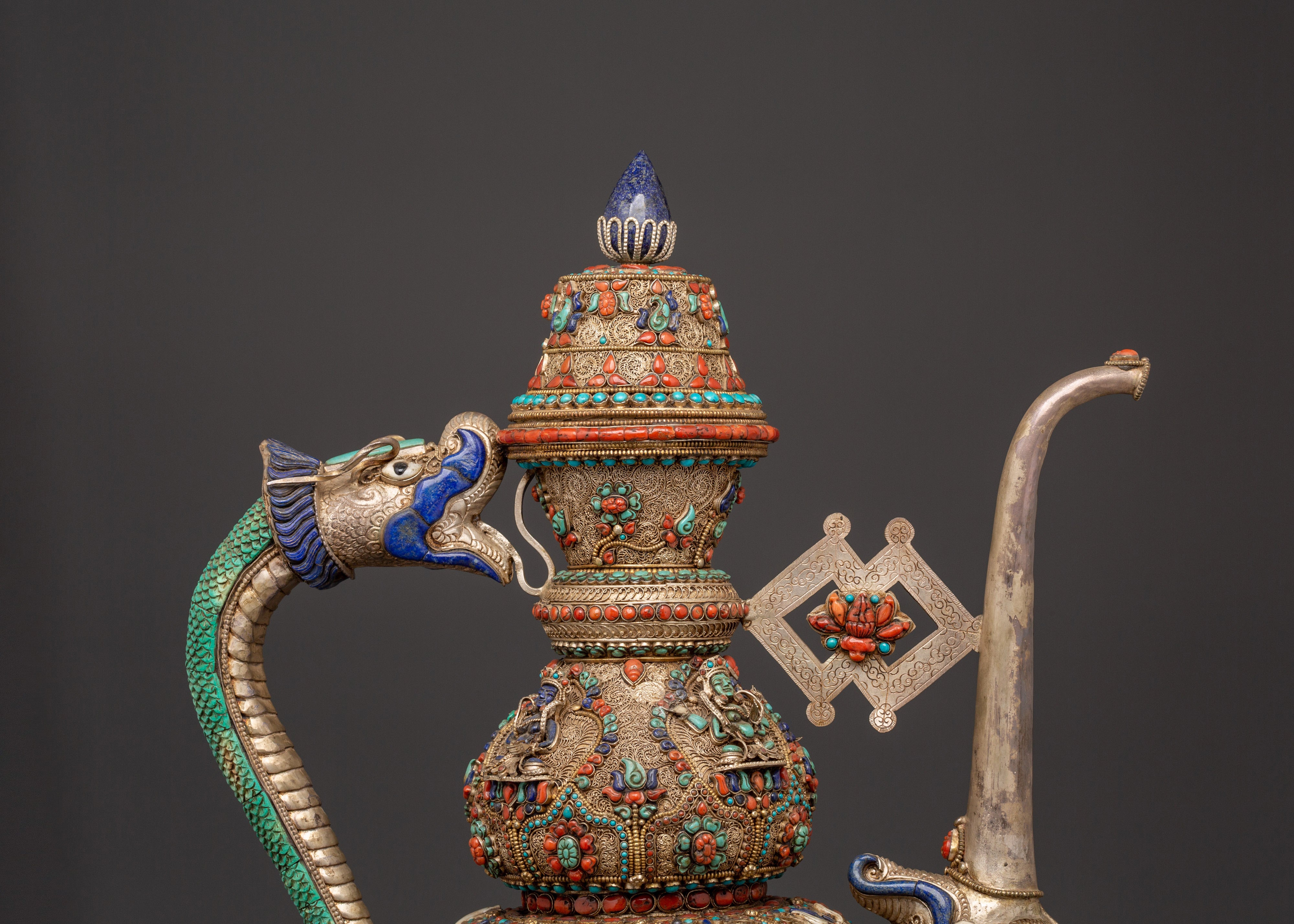 Tibetan Tea Pot with Dragon Handle | Buddhist Tibetan Home Decor Gifts