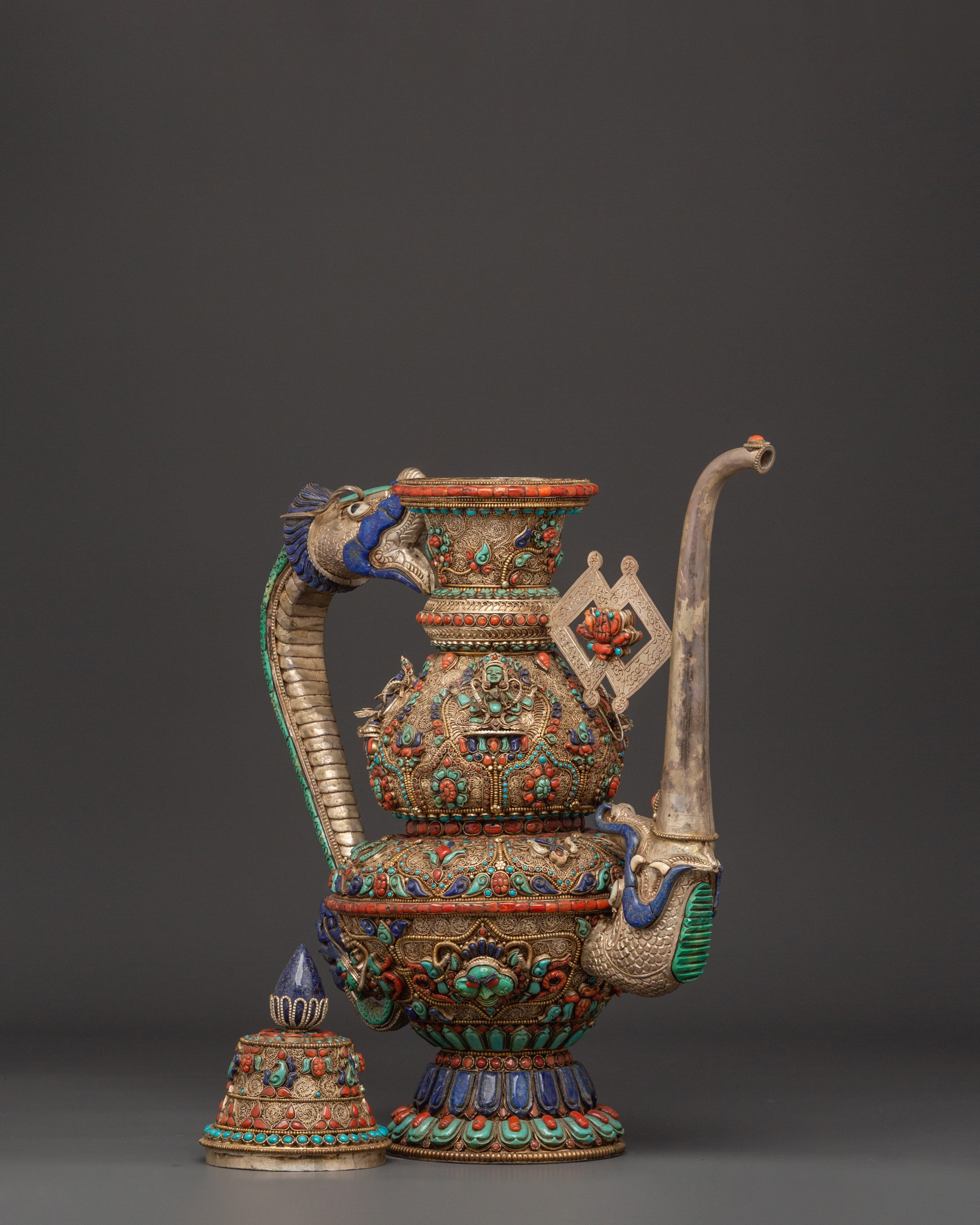 Tibetan Tea Pot with Dragon Handle | Buddhist Tibetan Home Decor Gifts