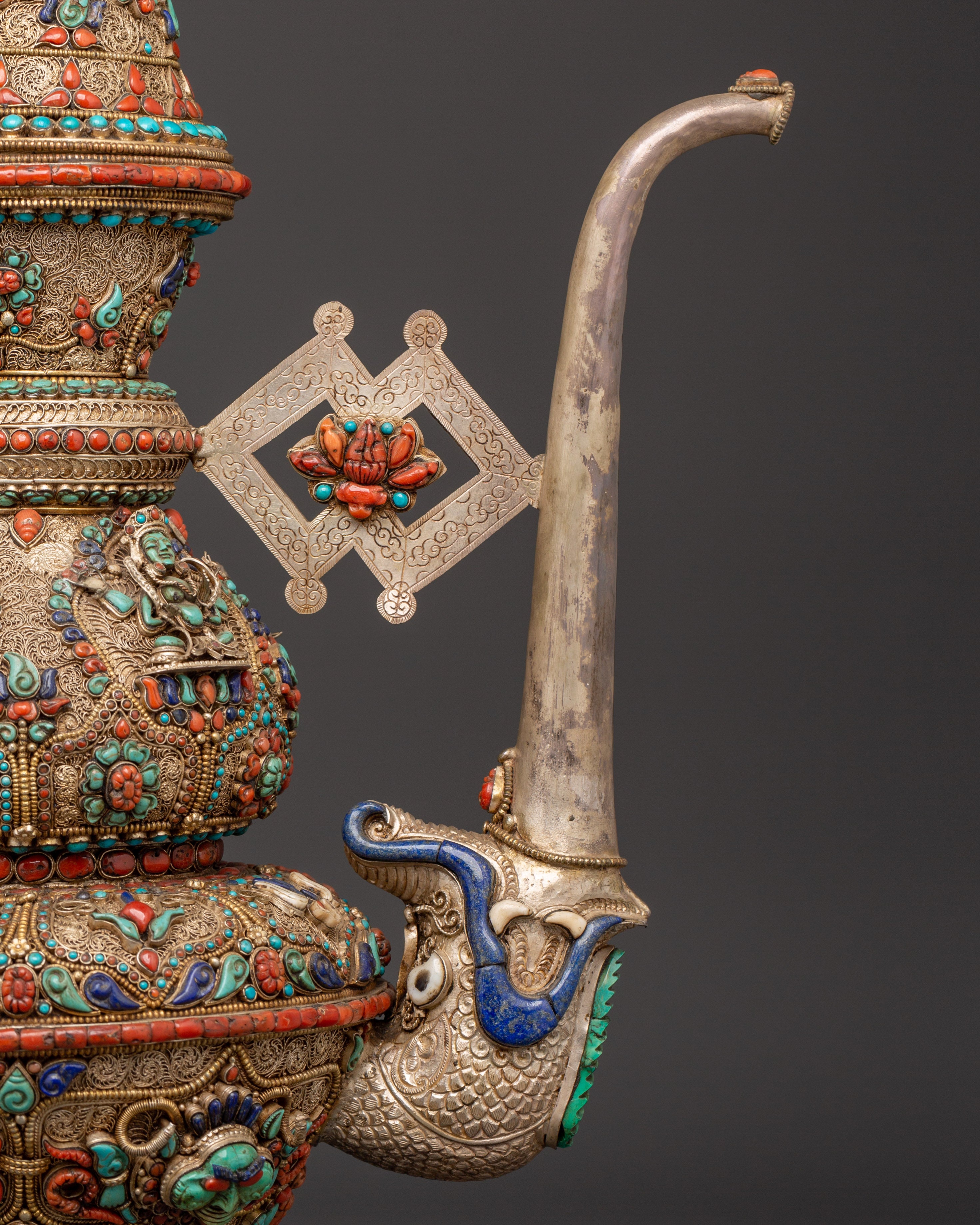 Tibetan Tea Pot with Dragon Handle | Buddhist Tibetan Home Decor Gifts