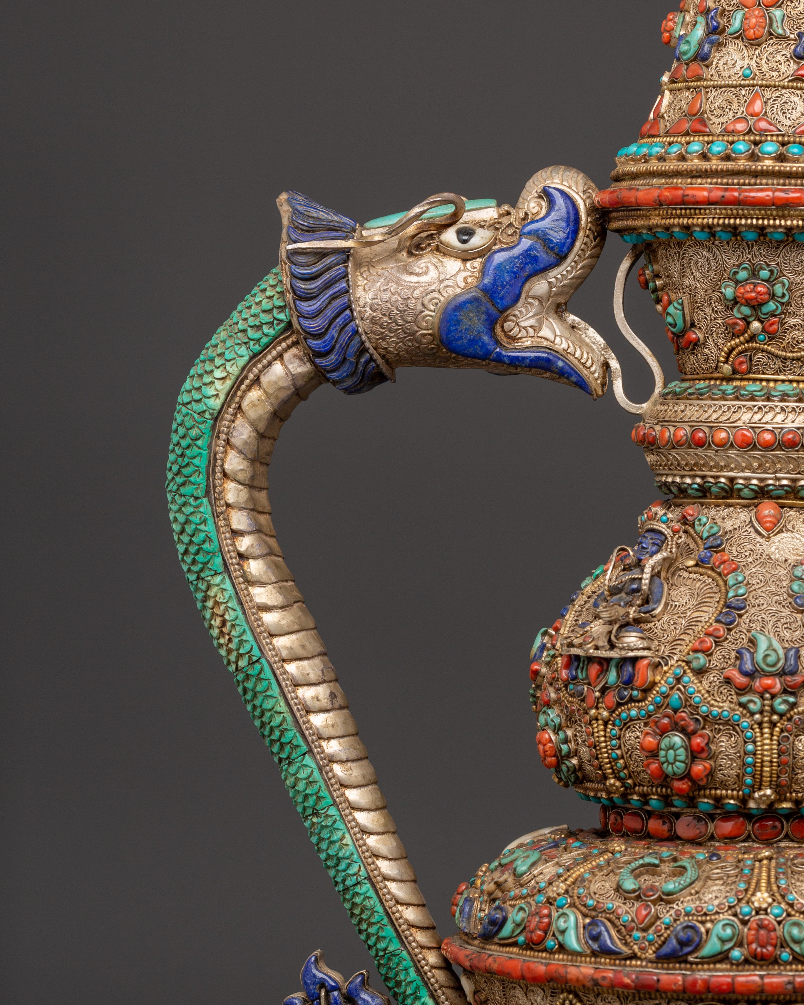 Tibetan Tea Pot with Dragon Handle | Buddhist Tibetan Home Decor Gifts