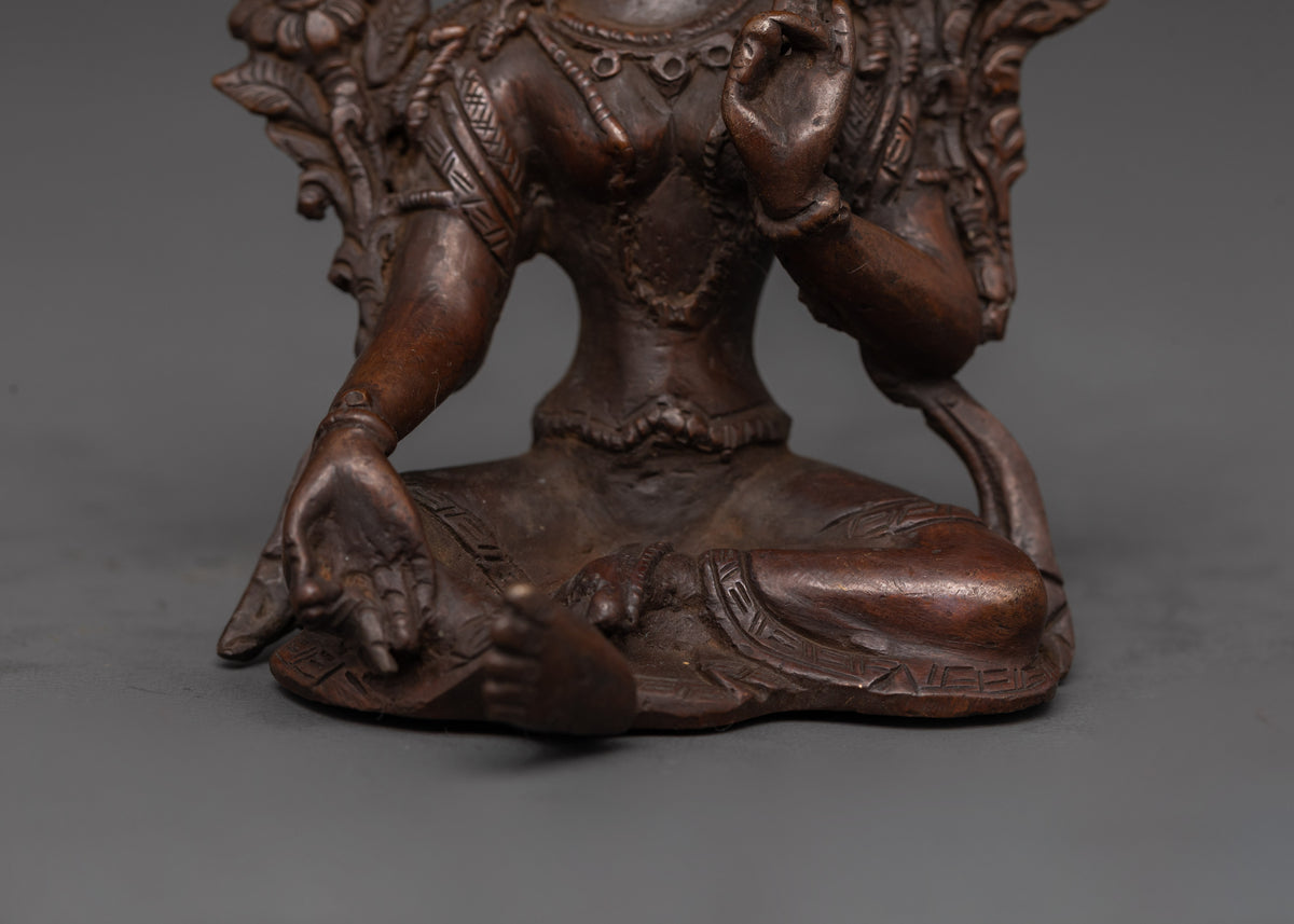 Handcrafted Green Tara Tibetan Statue | Shrine and Spiritual Practice Decor