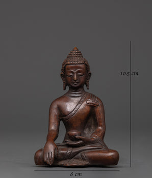 Oxidized Copper Buddha Set | Handcrafted Five Buddha Statues