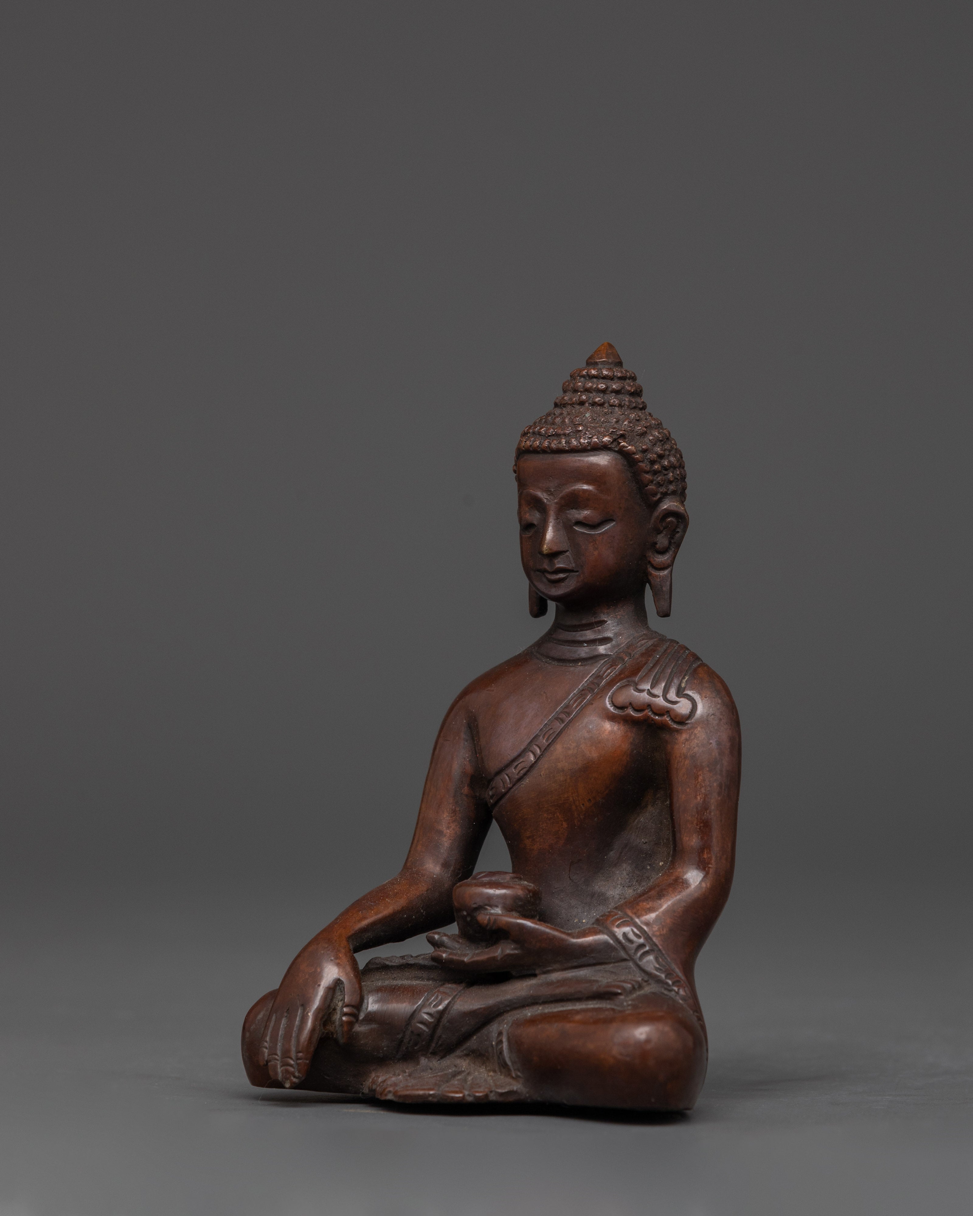 Enlightenment Buddha Set | Oxidized Copper Statues