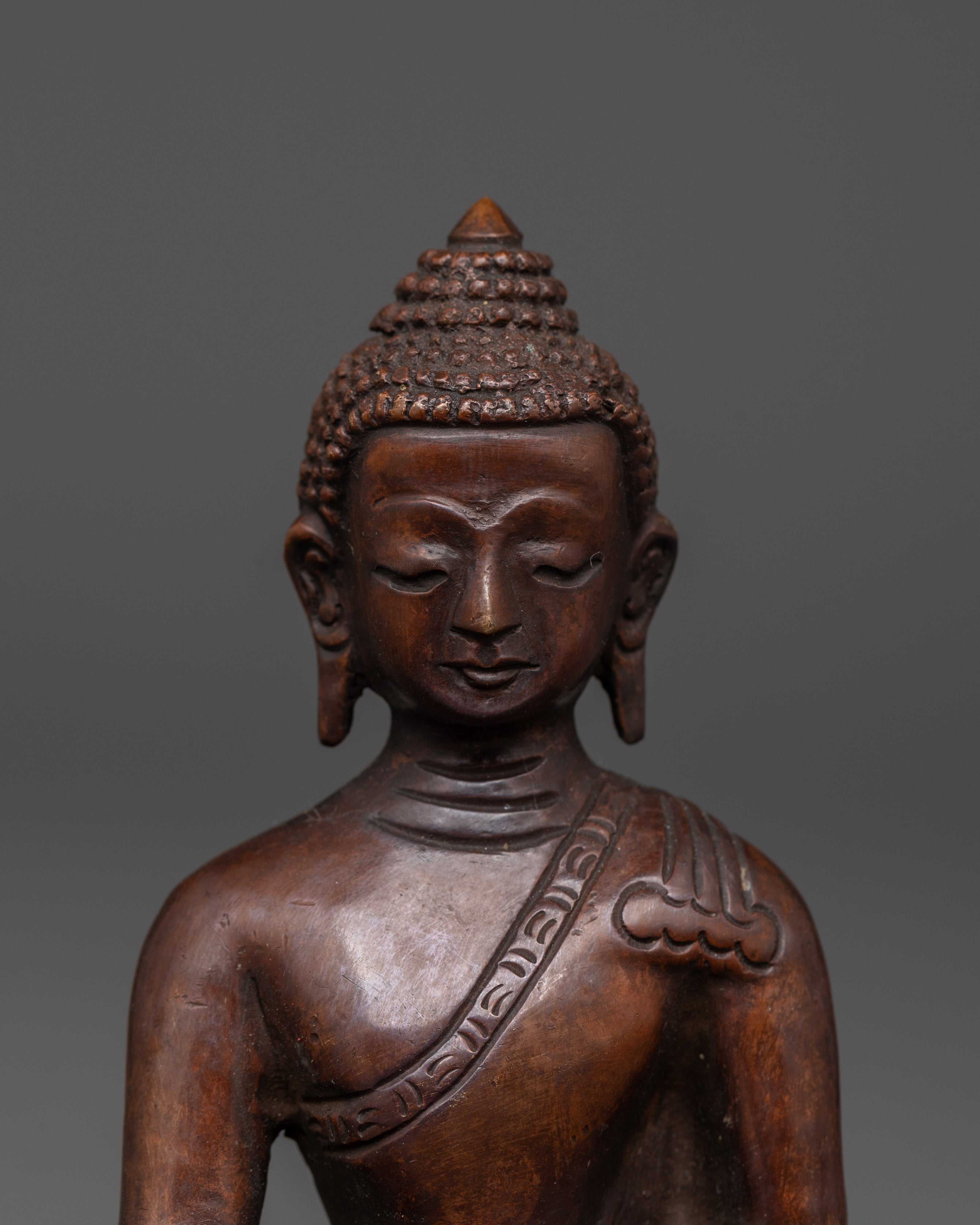 Enlightenment Buddha Set | Oxidized Copper Statues