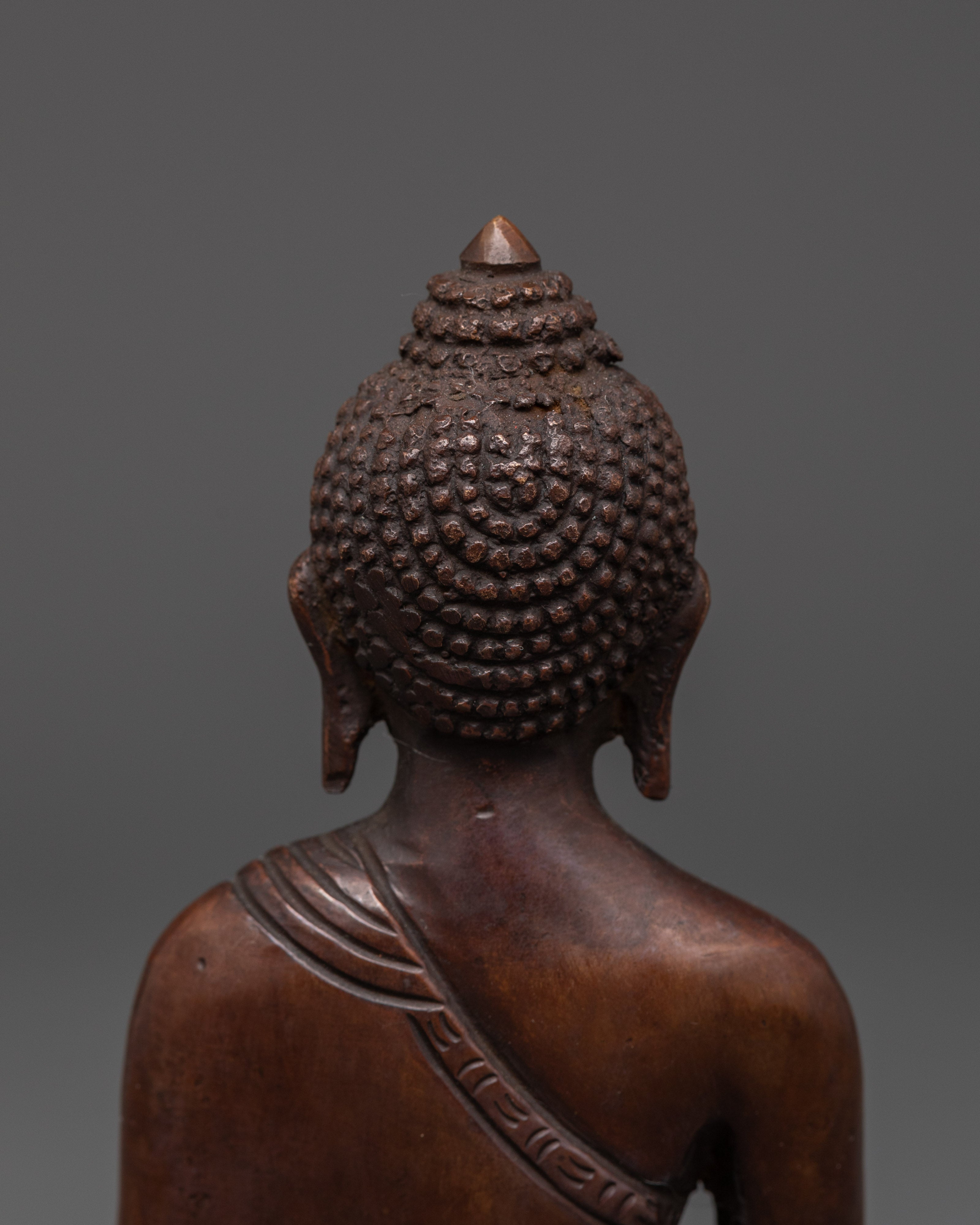 Enlightened One Statue | Handcrafted Oxidized Copper Shakyamuni Buddha