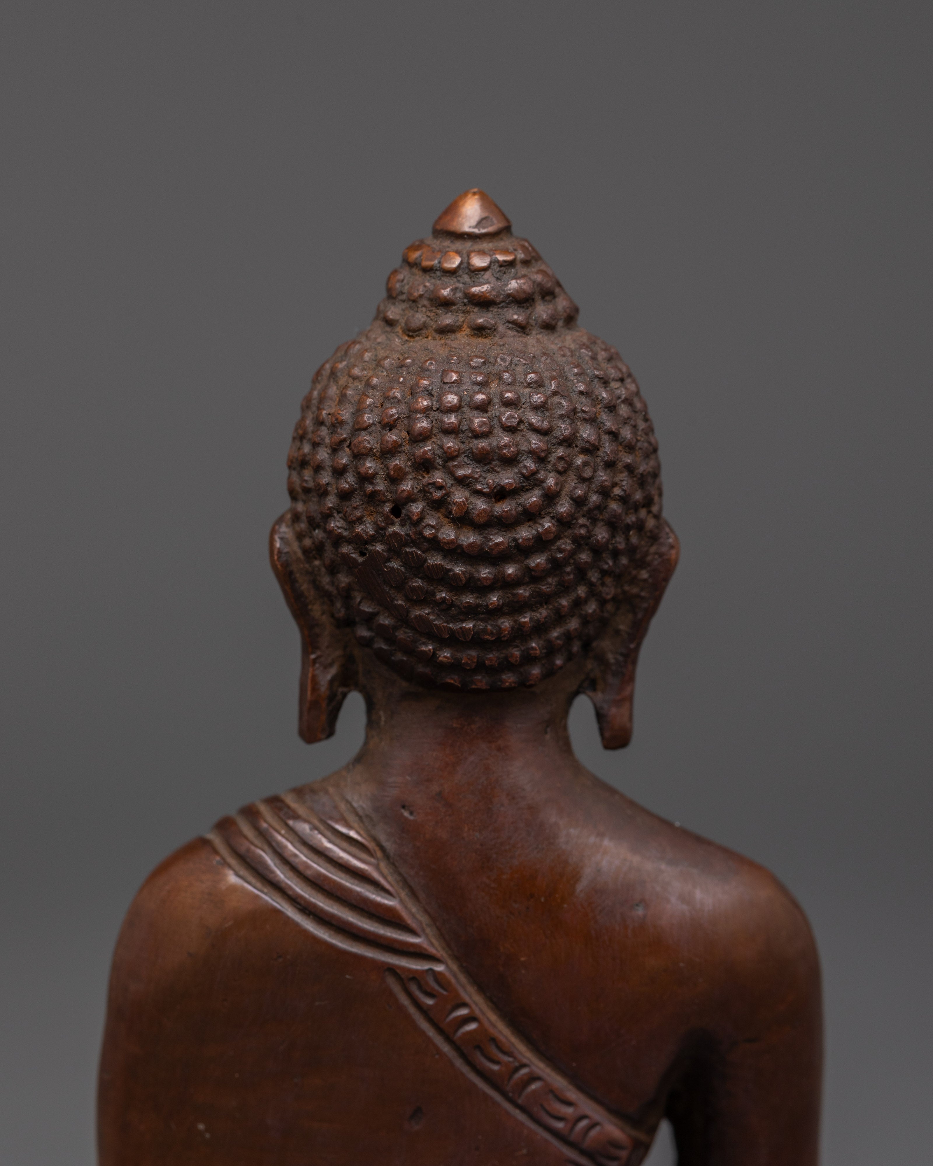 Oxidized Copper Buddha Set | Handcrafted Five Buddha Statues