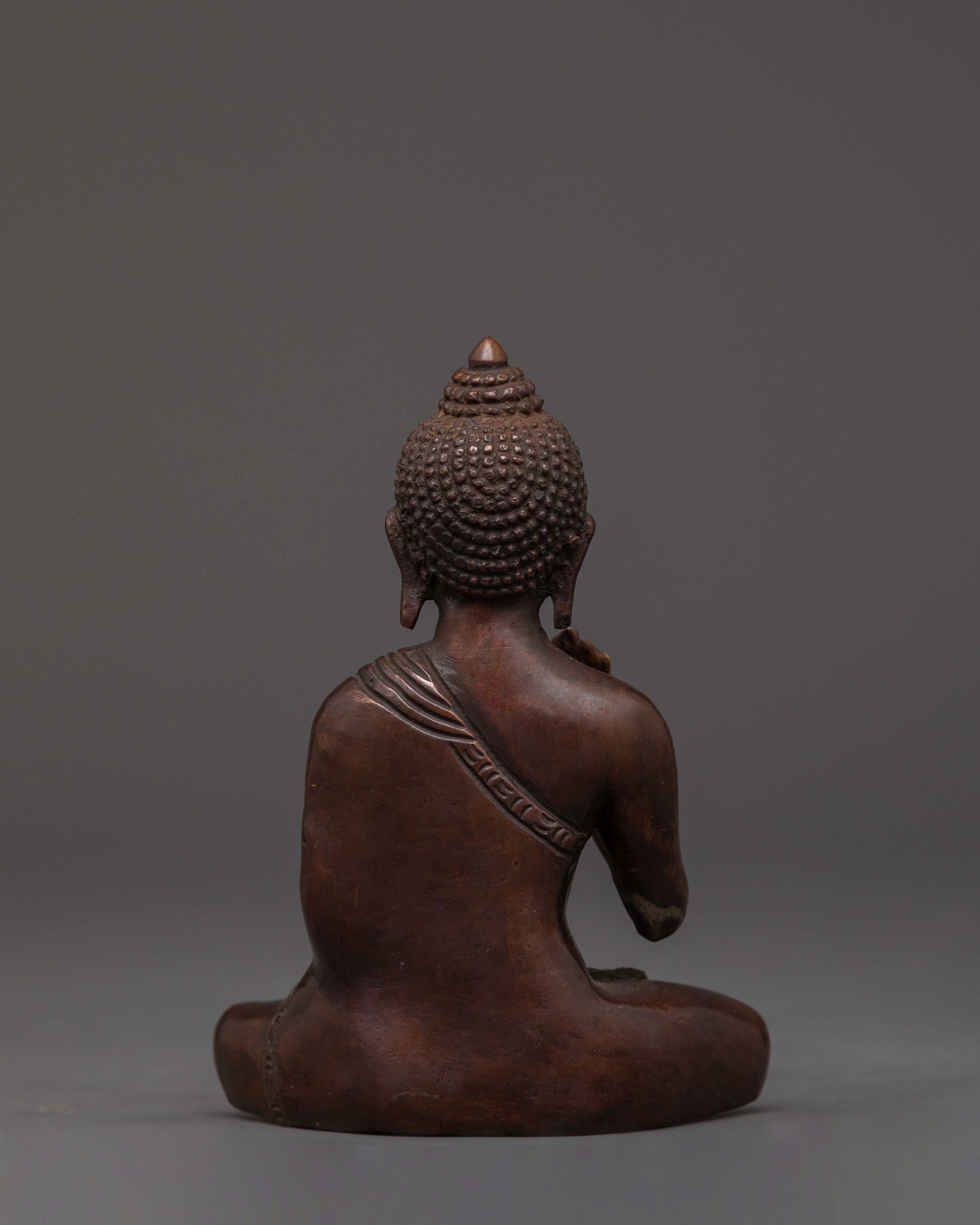Fearless Deity Amoghasiddhi Oxidized Copper Statue | For Altar Decor
