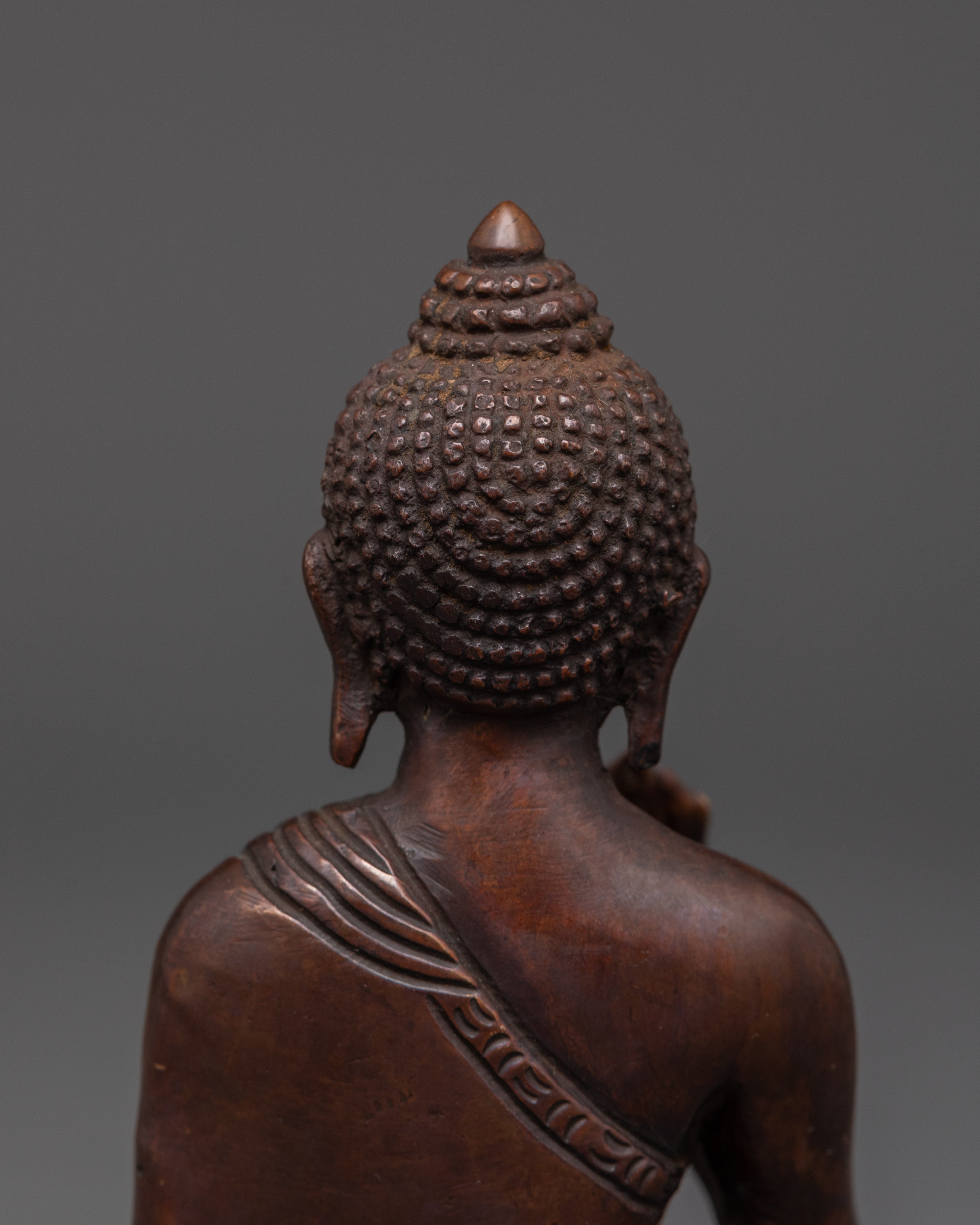 Fearless Deity Amoghasiddhi Oxidized Copper Statue | For Altar Decor