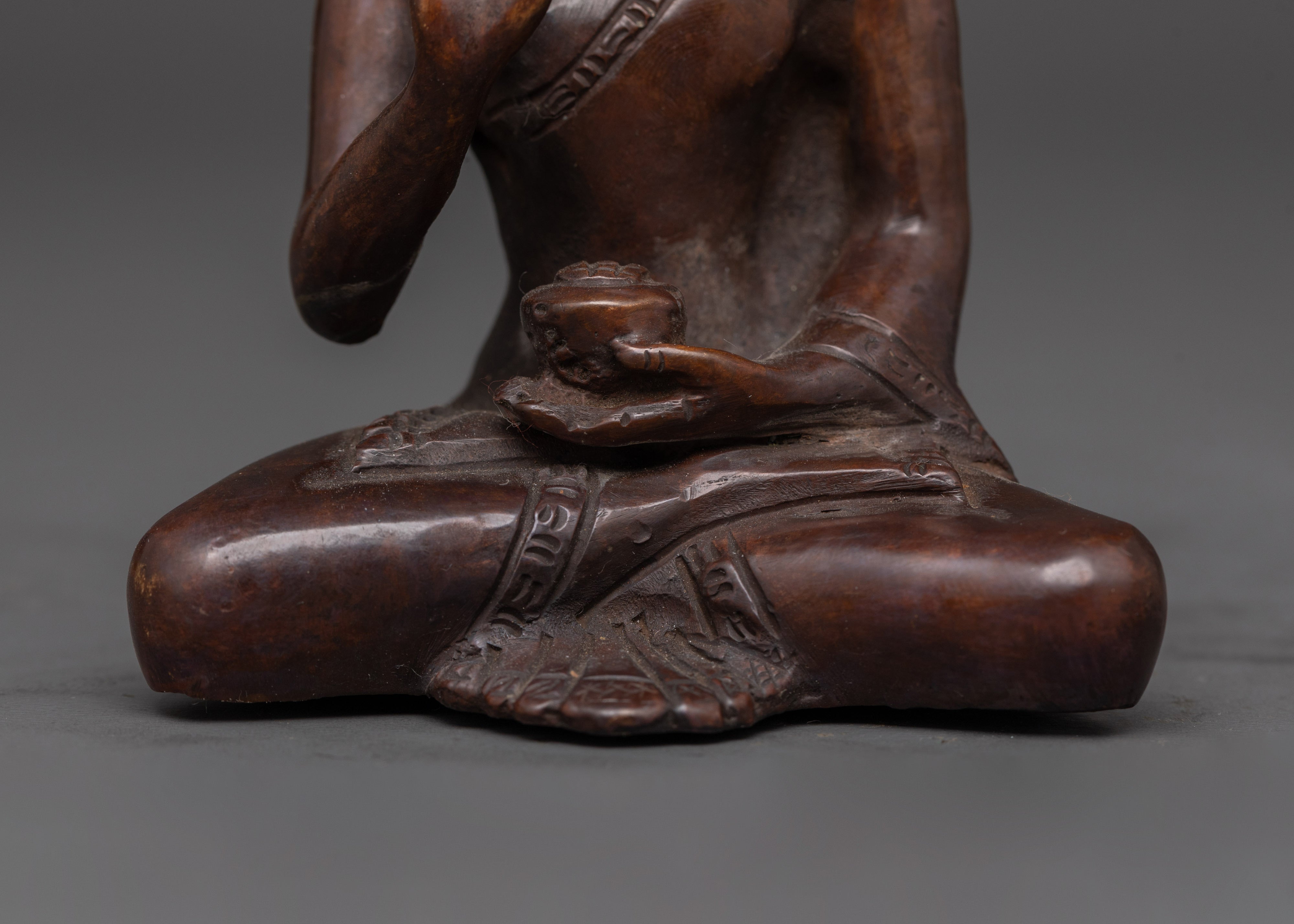 Fearless Deity Amoghasiddhi Oxidized Copper Statue | For Altar Decor