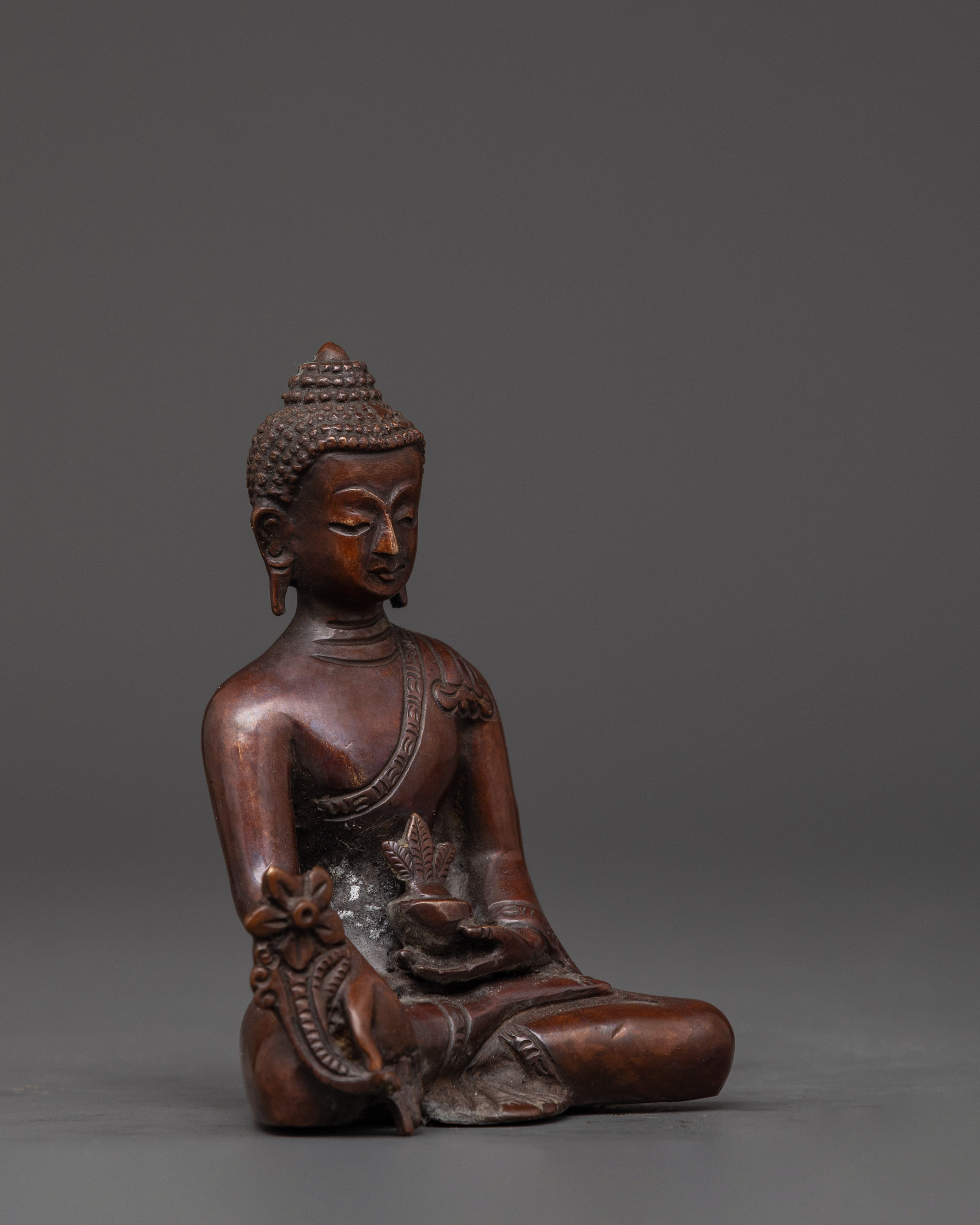 Enlightenment Buddha Set | Oxidized Copper Statues