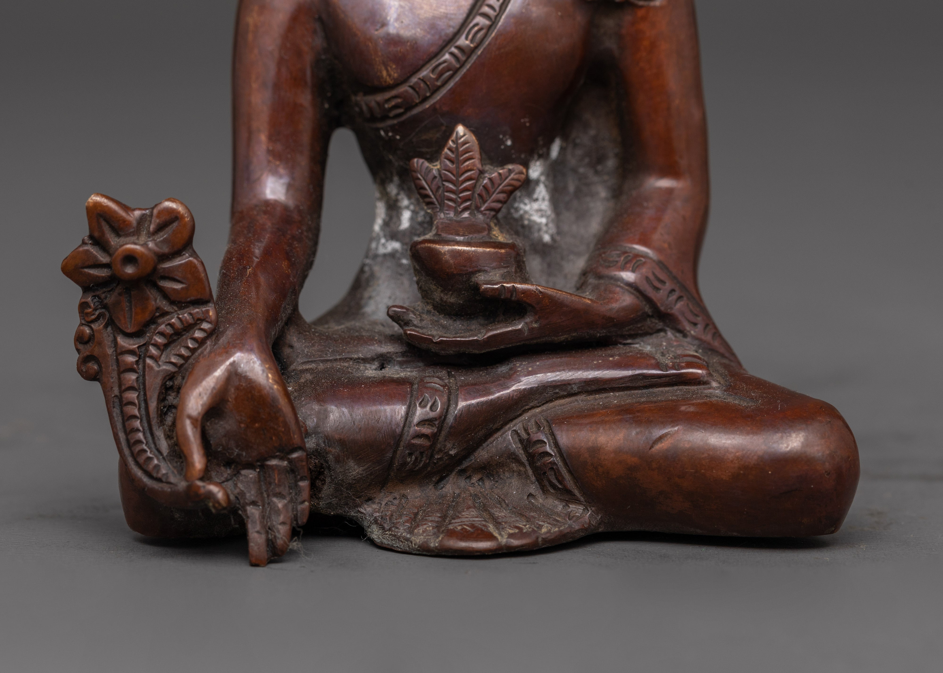 Enlightenment Buddha Set | Oxidized Copper Statues