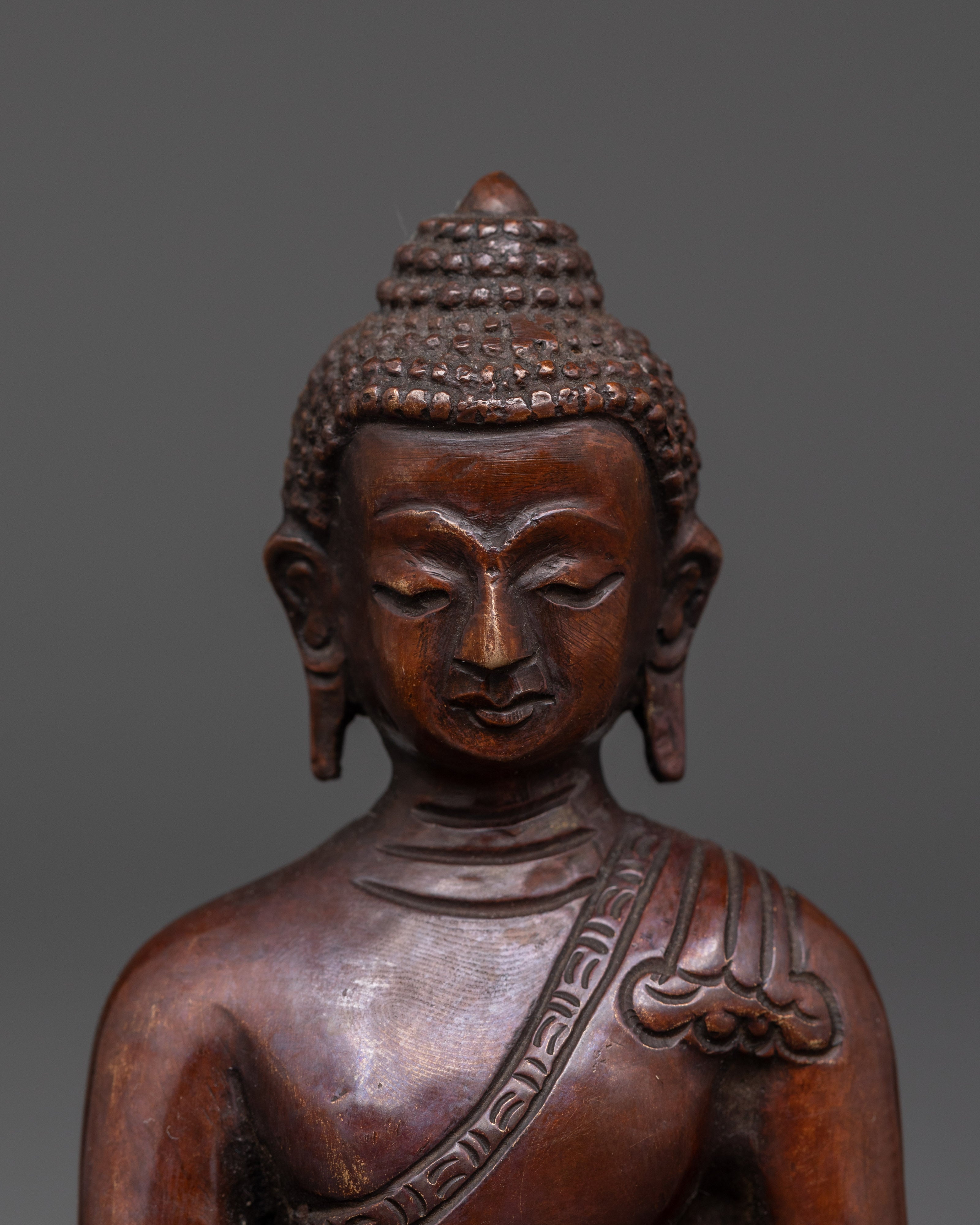 Handcrafted Bhaisajyaguru Buddha Statue | Oxidized Copper Healing Buddha Figure