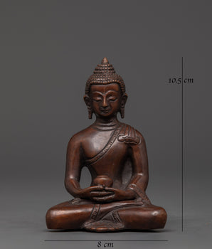 Amitabha Buddha Sculpture | Oxidized Copper Statue