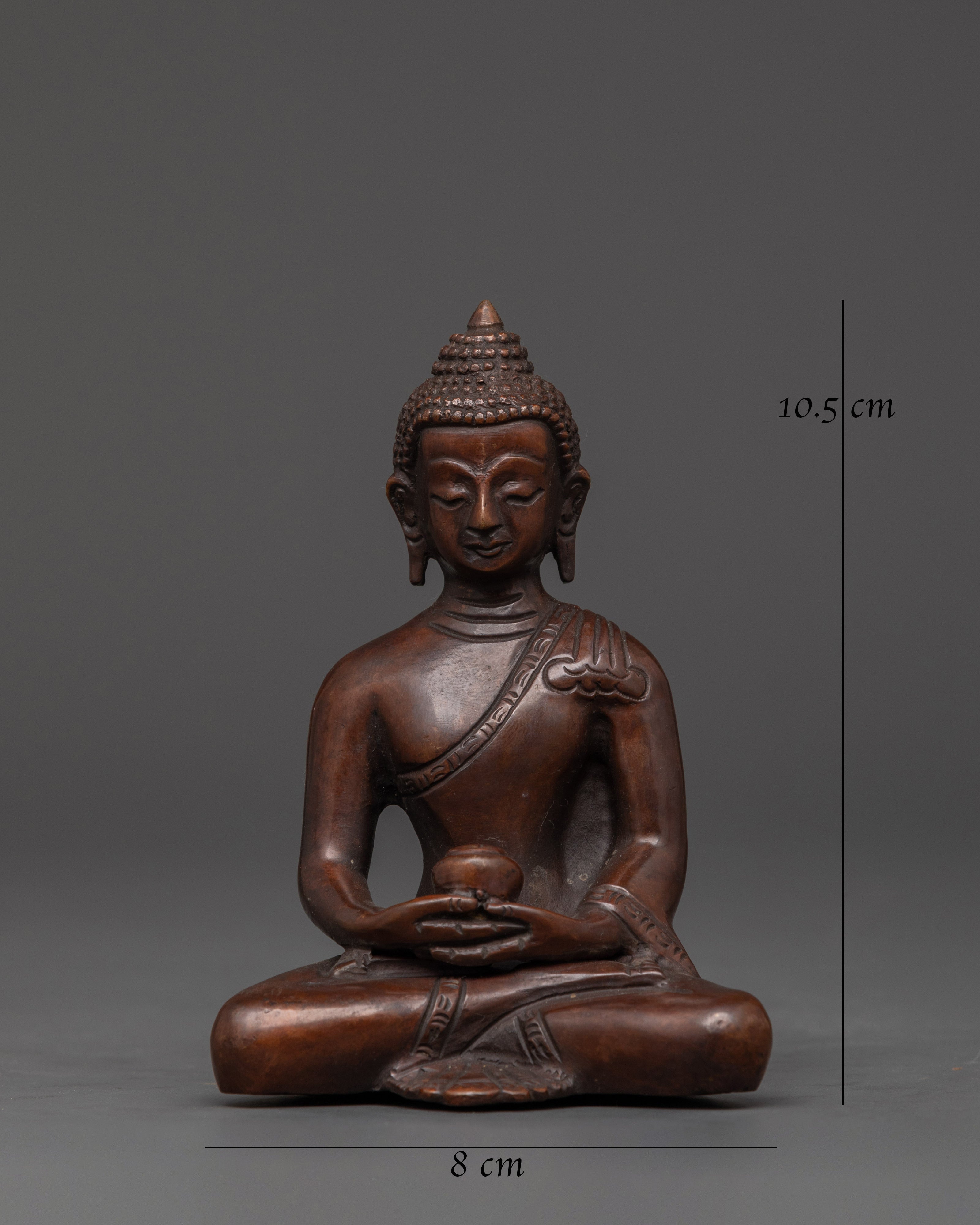 Amitabha Buddha Sculpture | Oxidized Copper Statue