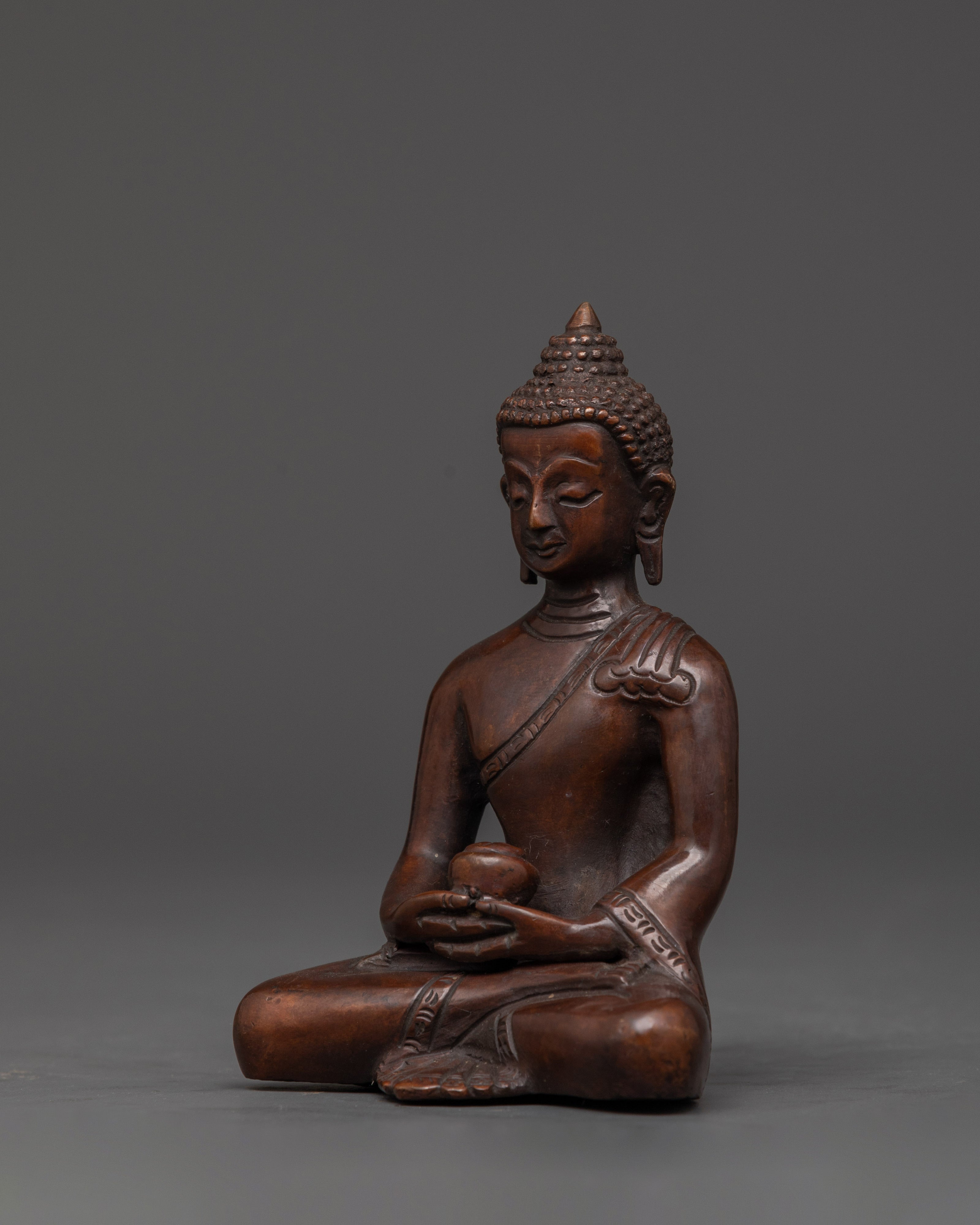 Amitabha Buddha Sculpture | Oxidized Copper Statue