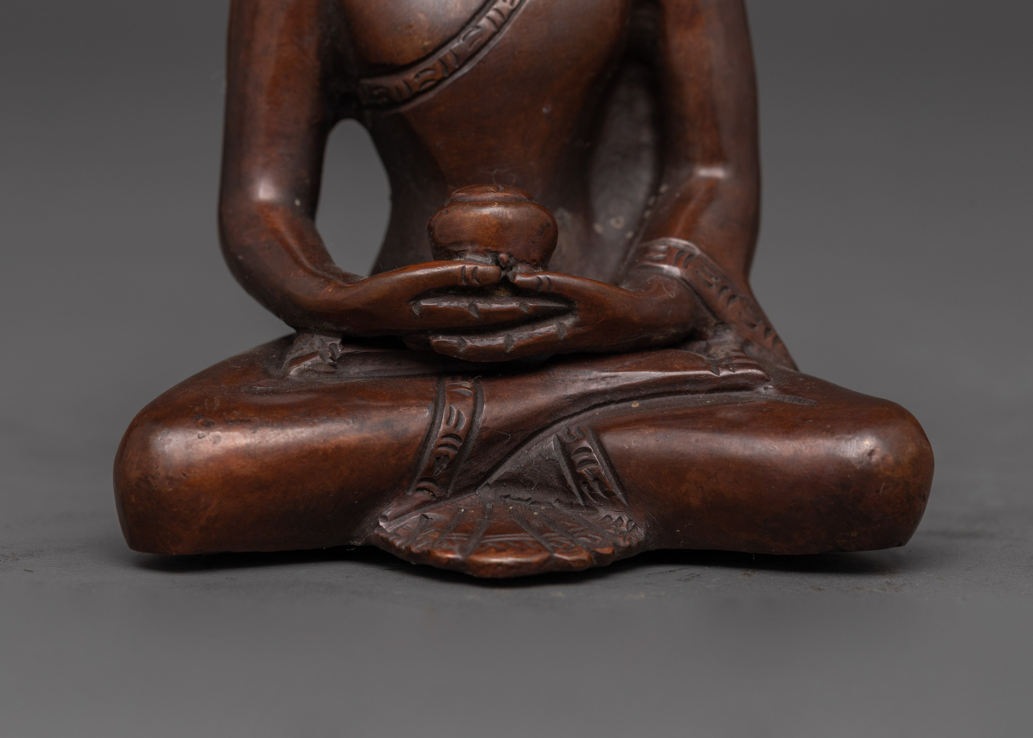 Amitabha Buddha Sculpture | Oxidized Copper Statue