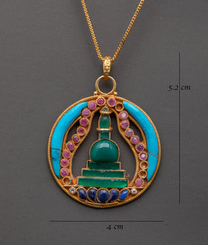 Handcrafted Silver Stupa Pendant | Lightweight, stylish Jewelry