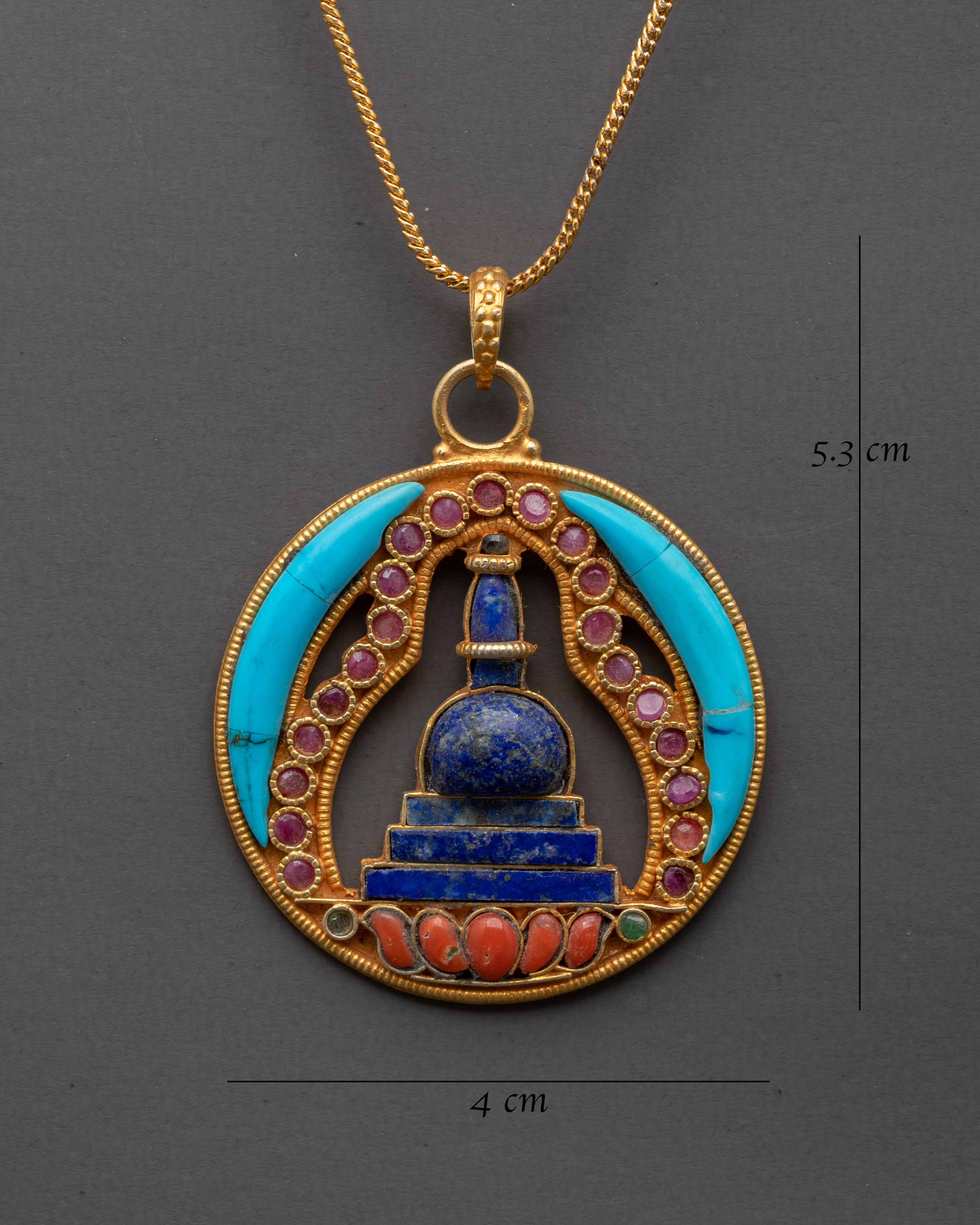 Stupa Design Locket | Tibetan Sterling Silver Spiritual Pendant