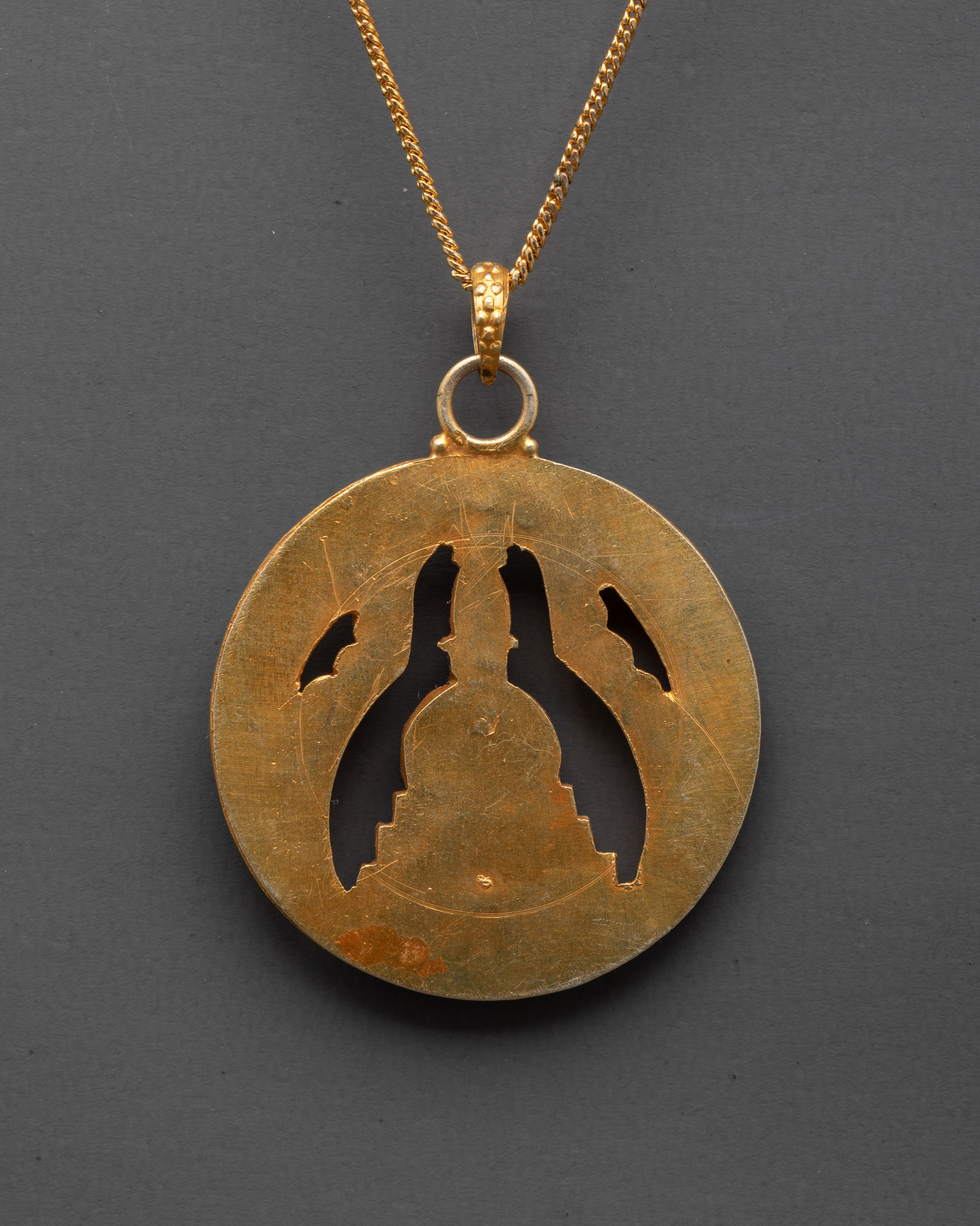Stupa Design Locket | Tibetan Sterling Silver Spiritual Pendant