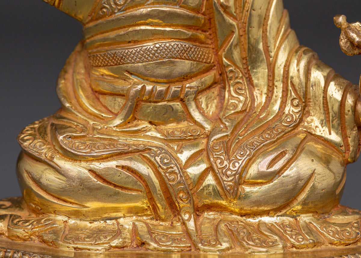 16th Karmapa Sculpture | Handcrafted Gold-Plated Tibetan Buddhist Statue