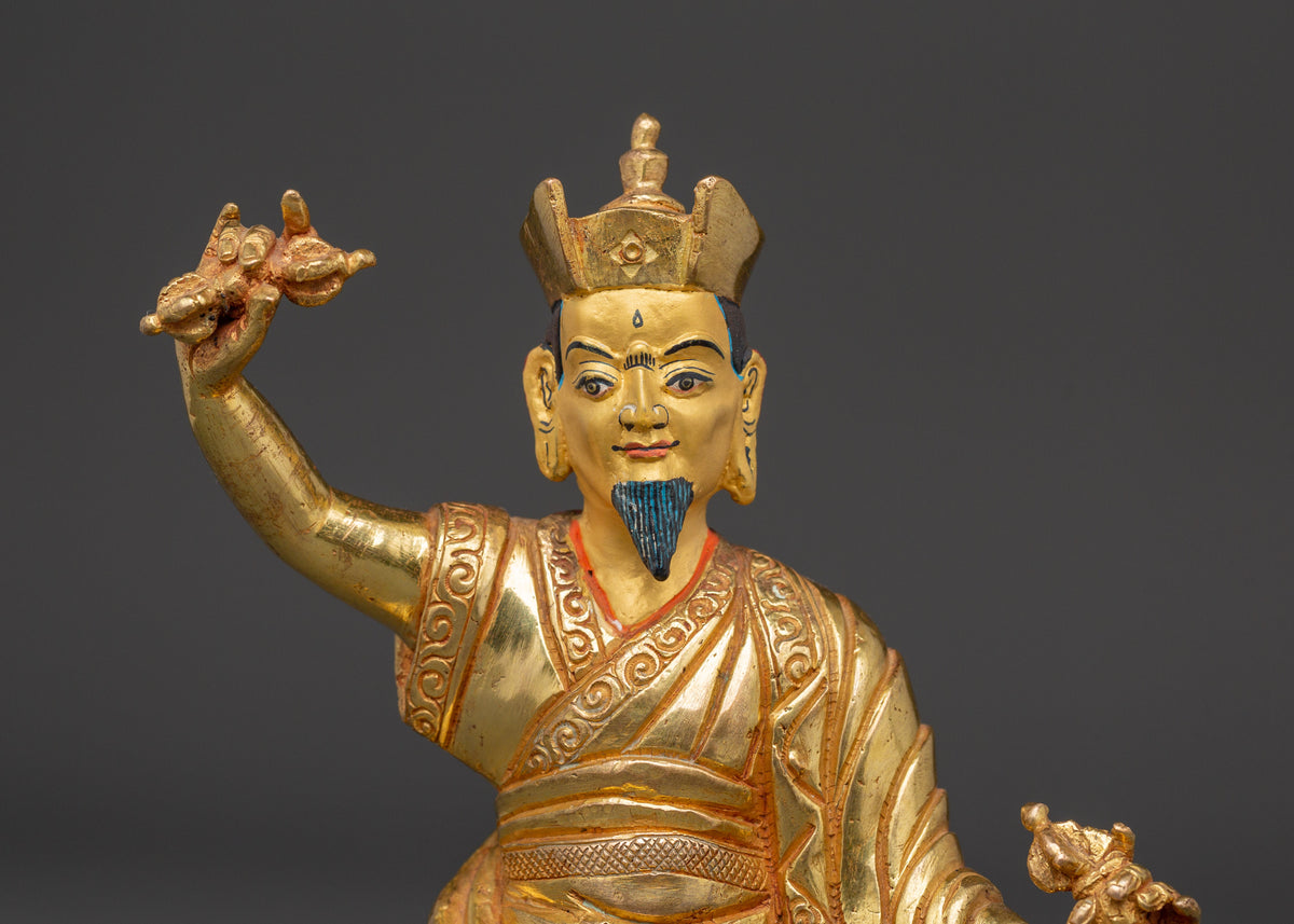 16th Karmapa Sculpture | Handcrafted Gold-Plated Tibetan Buddhist Statue