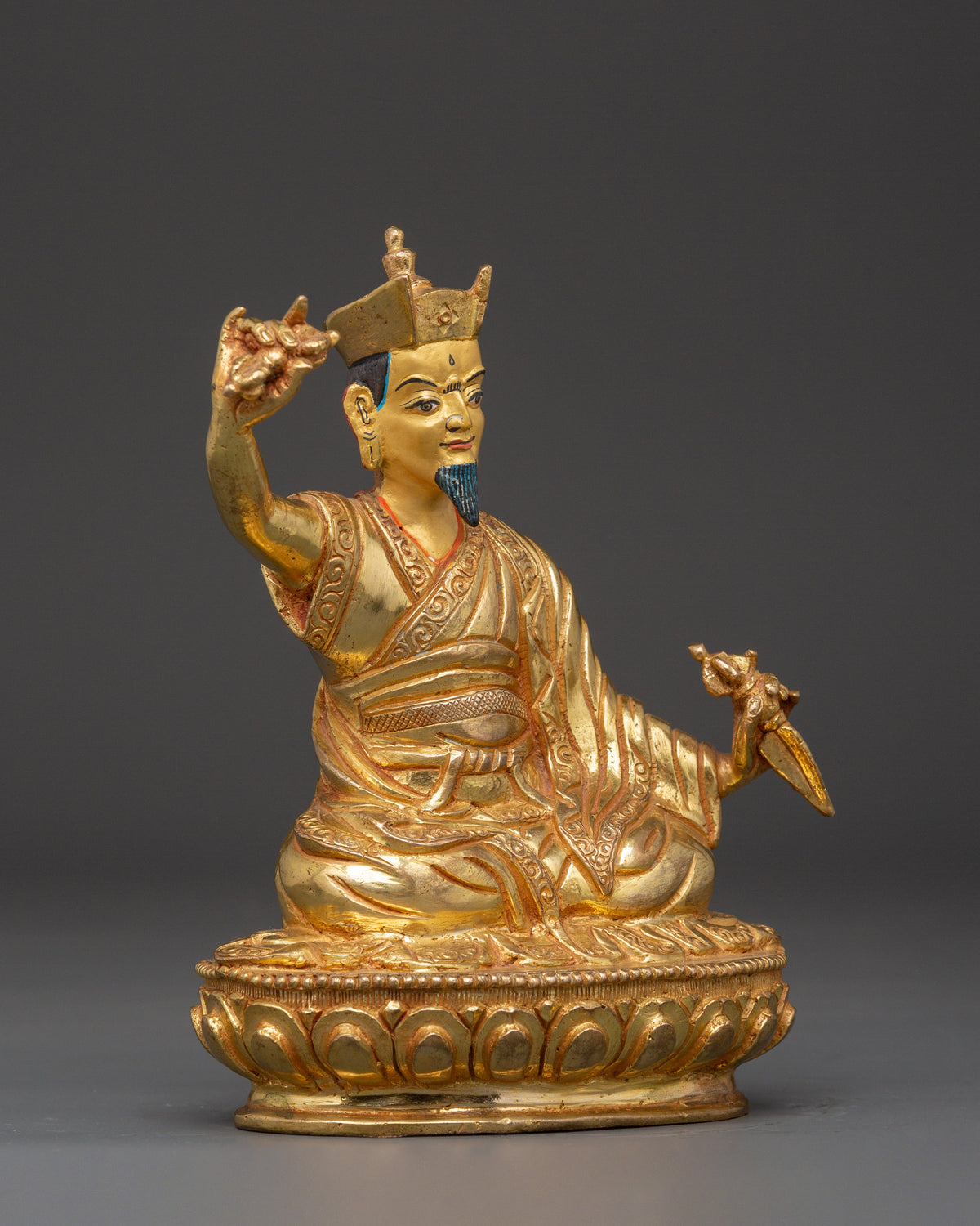 16th Karmapa Sculpture | Handcrafted Gold-Plated Tibetan Buddhist Statue