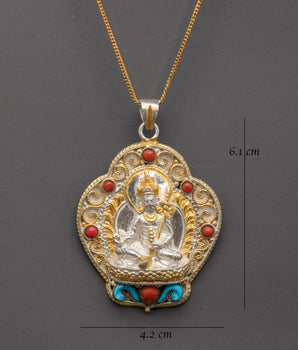 Pure Silver Padmasambhava Locket | Spiritual Jewelry for Wisdom