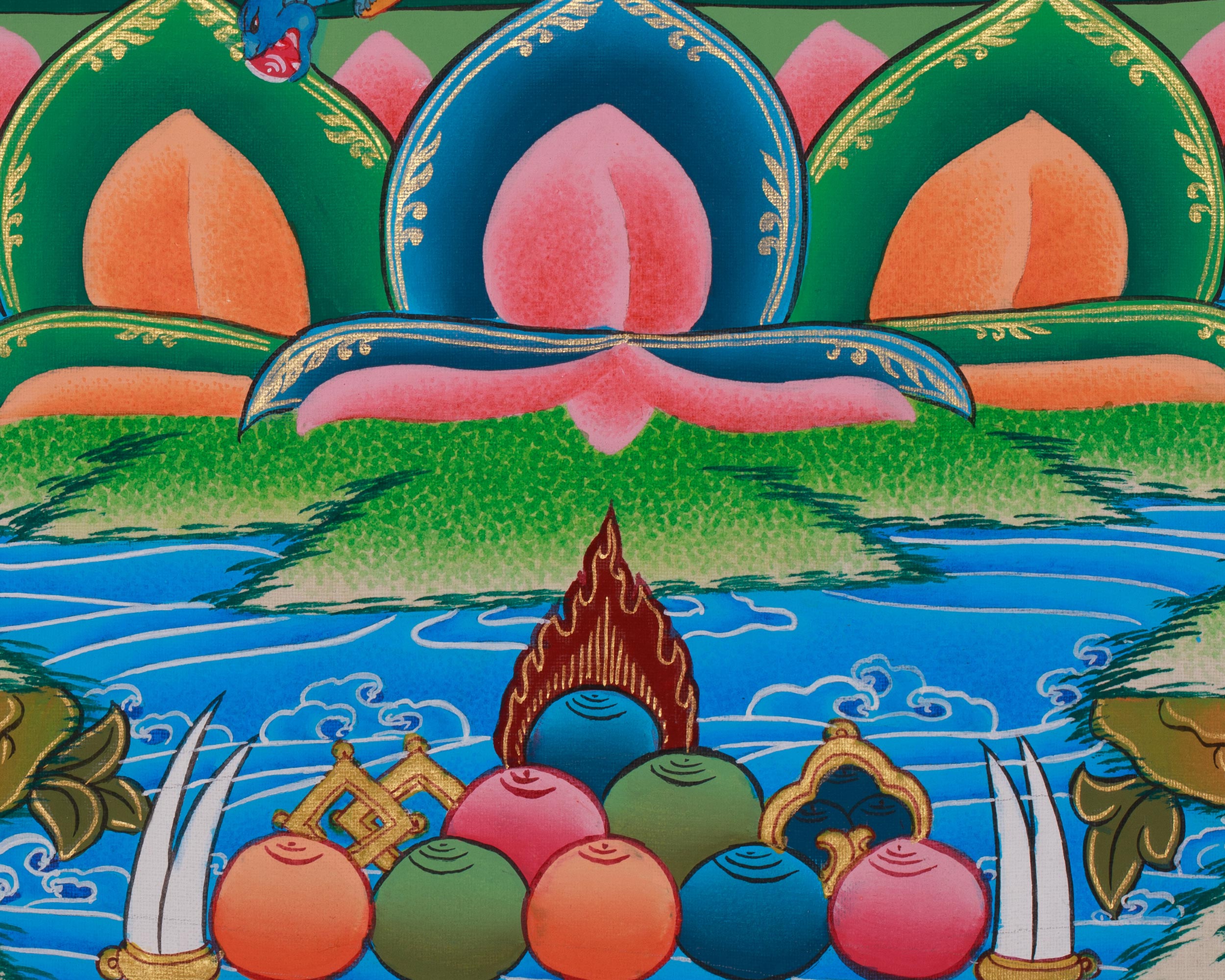 Traditional Thangka of Black Dzambhala | Dispeller of Obstacles and Bestower of Abundance