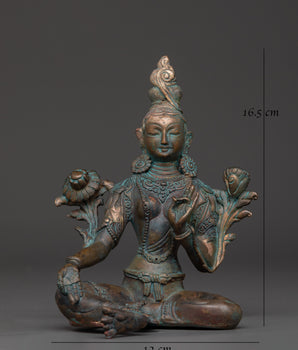 Peaceful Green Tara Statue | Tibetan Goddess of Compassion