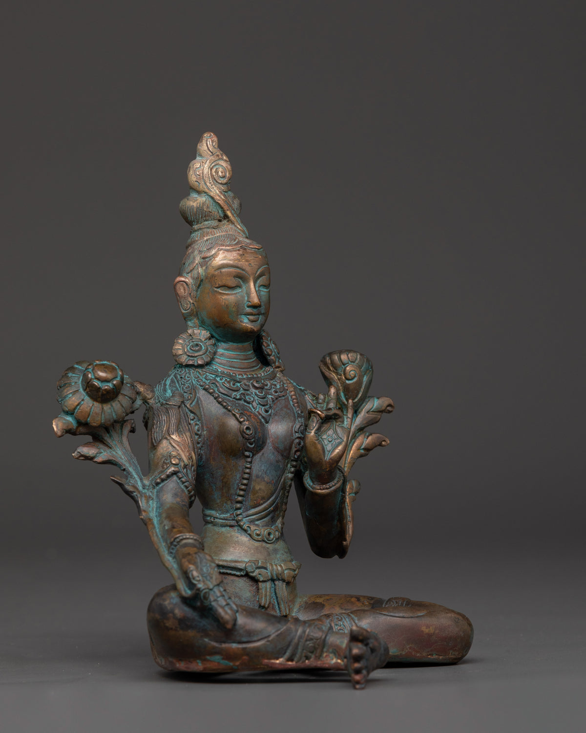 Peaceful Green Tara Statue | Tibetan Goddess of Compassion