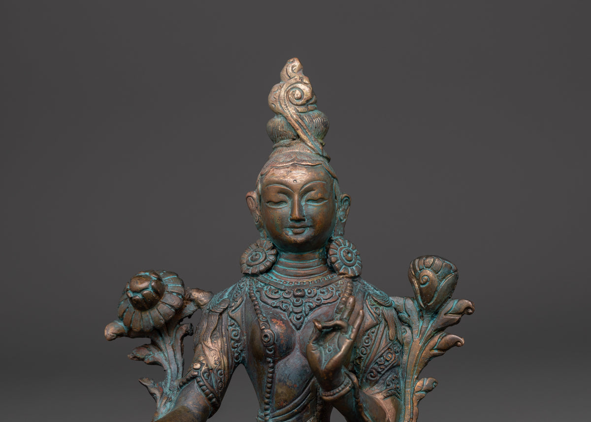 Peaceful Green Tara Statue | Tibetan Goddess of Compassion