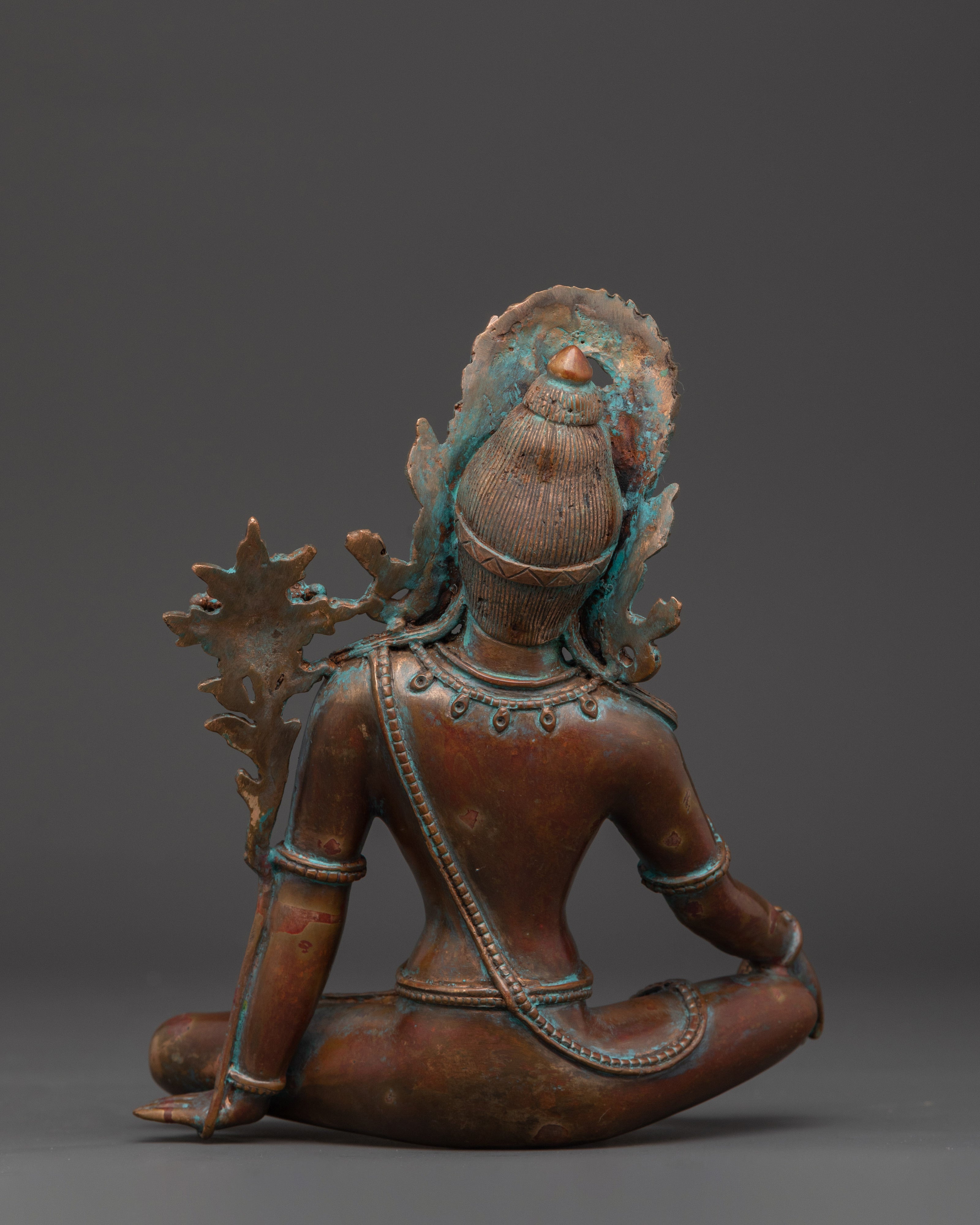 Divine Indra Deity Statue in Oxidized Copper
