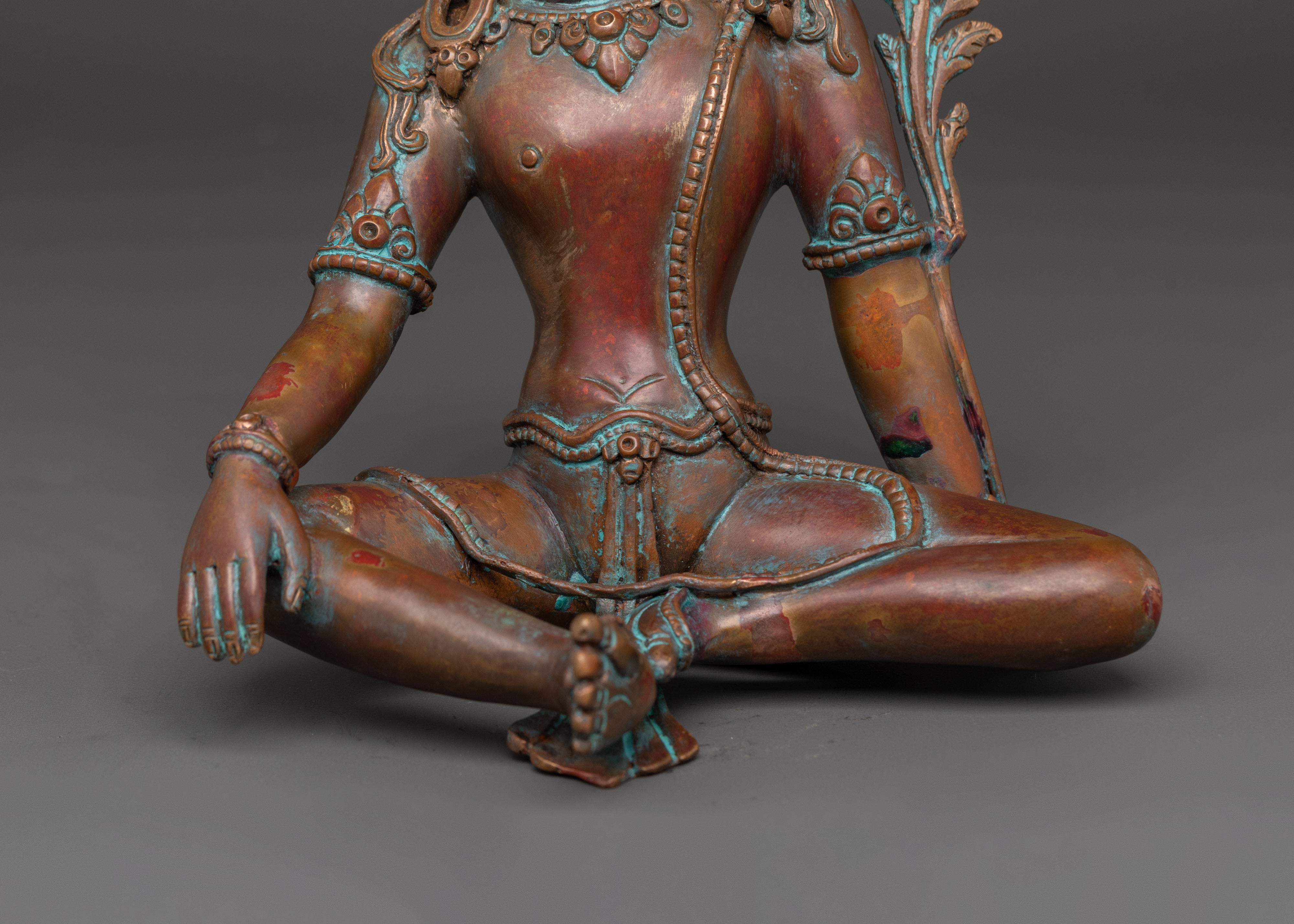 Divine Indra Deity Statue in Oxidized Copper