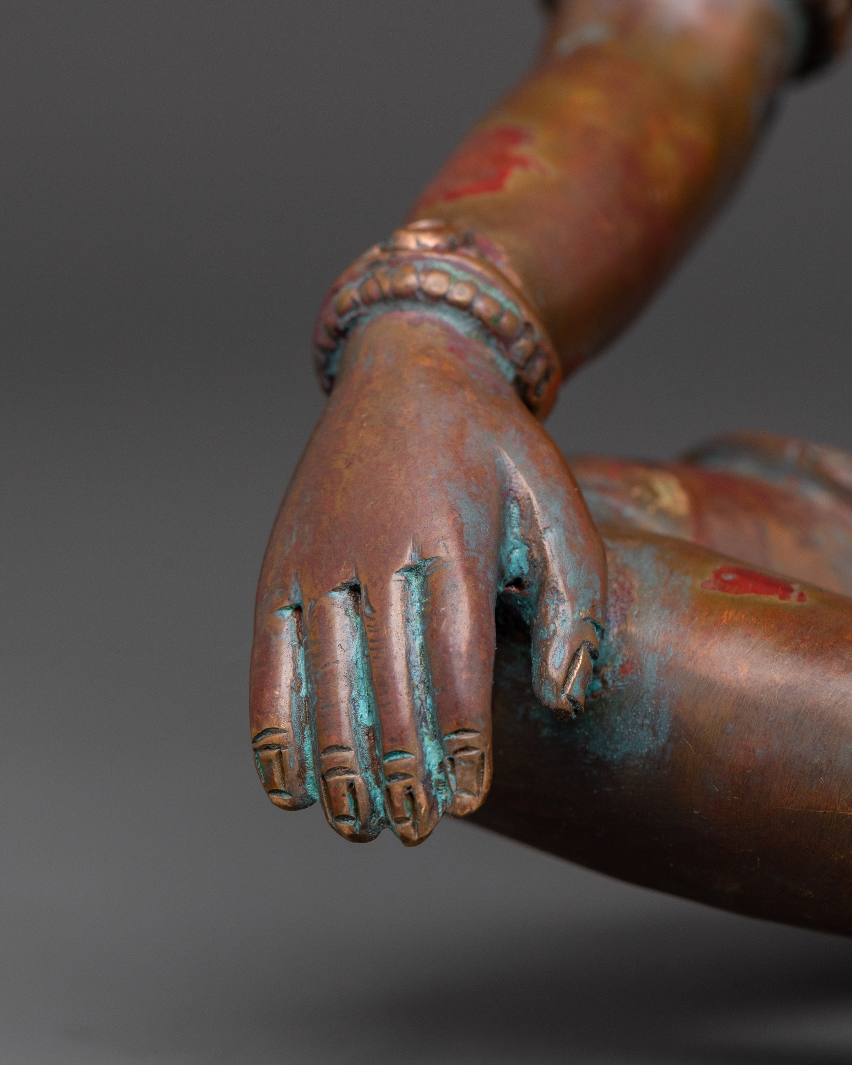 Divine Indra Deity Statue in Oxidized Copper