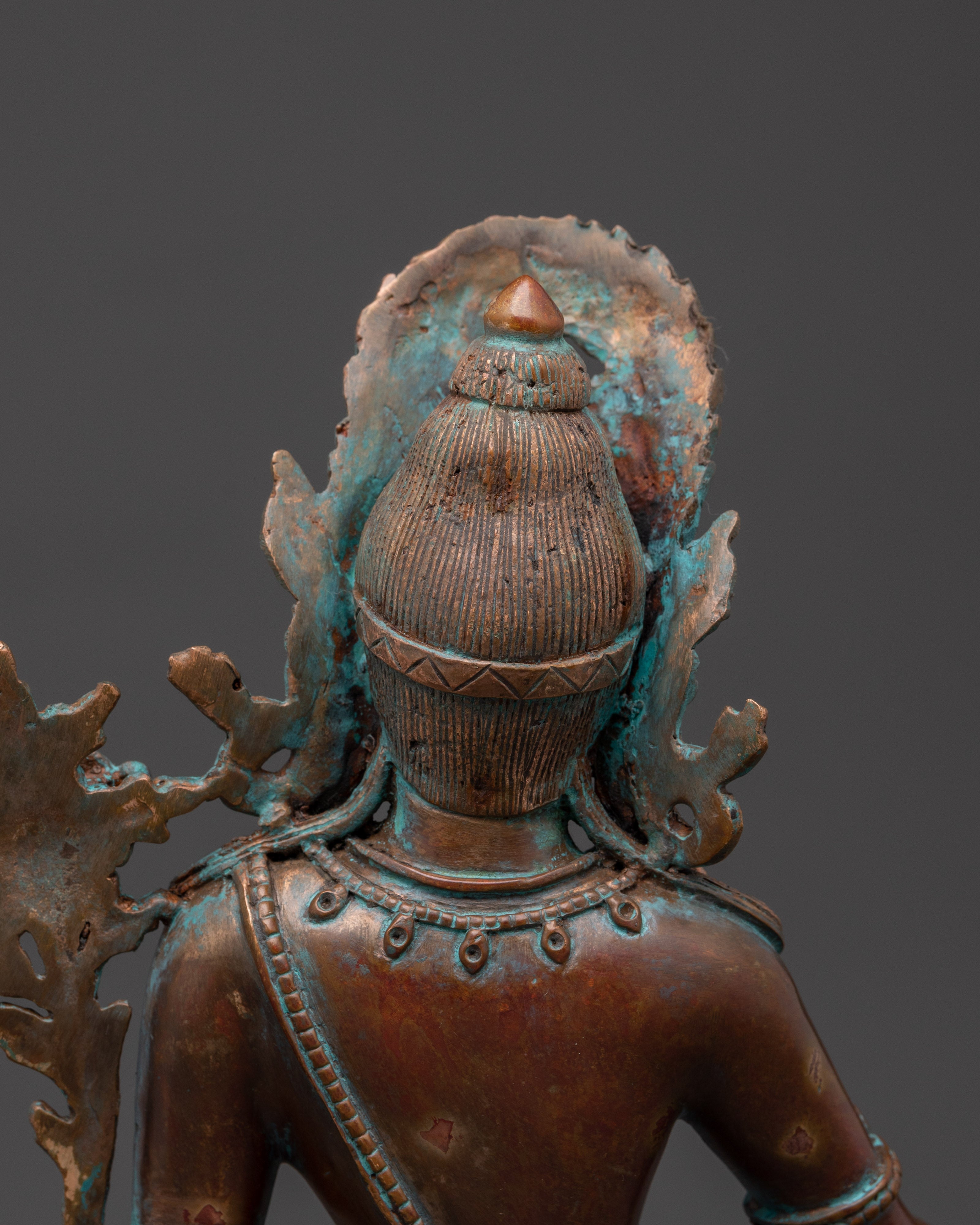 Divine Indra Deity Statue in Oxidized Copper