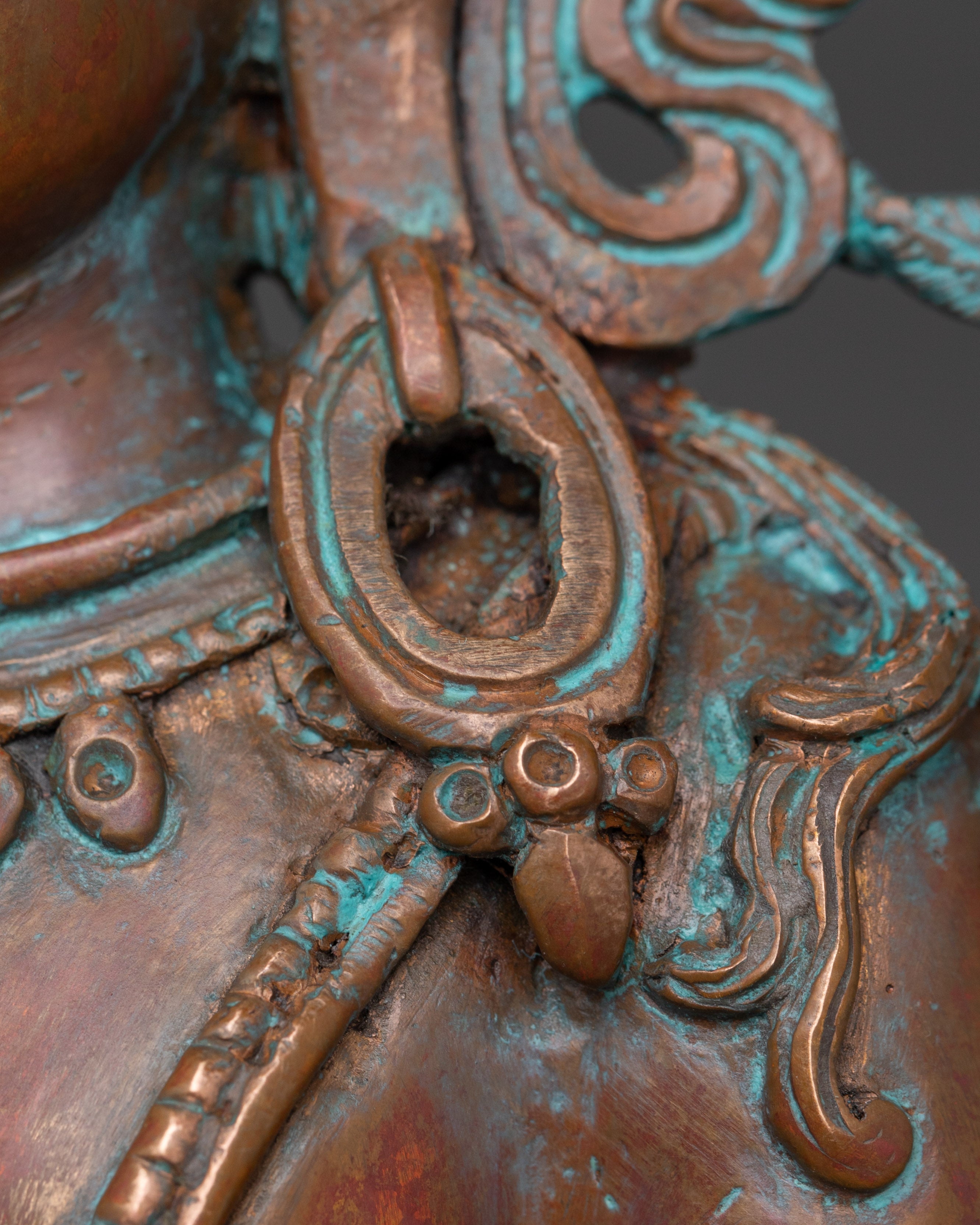 Divine Indra Deity Statue in Oxidized Copper