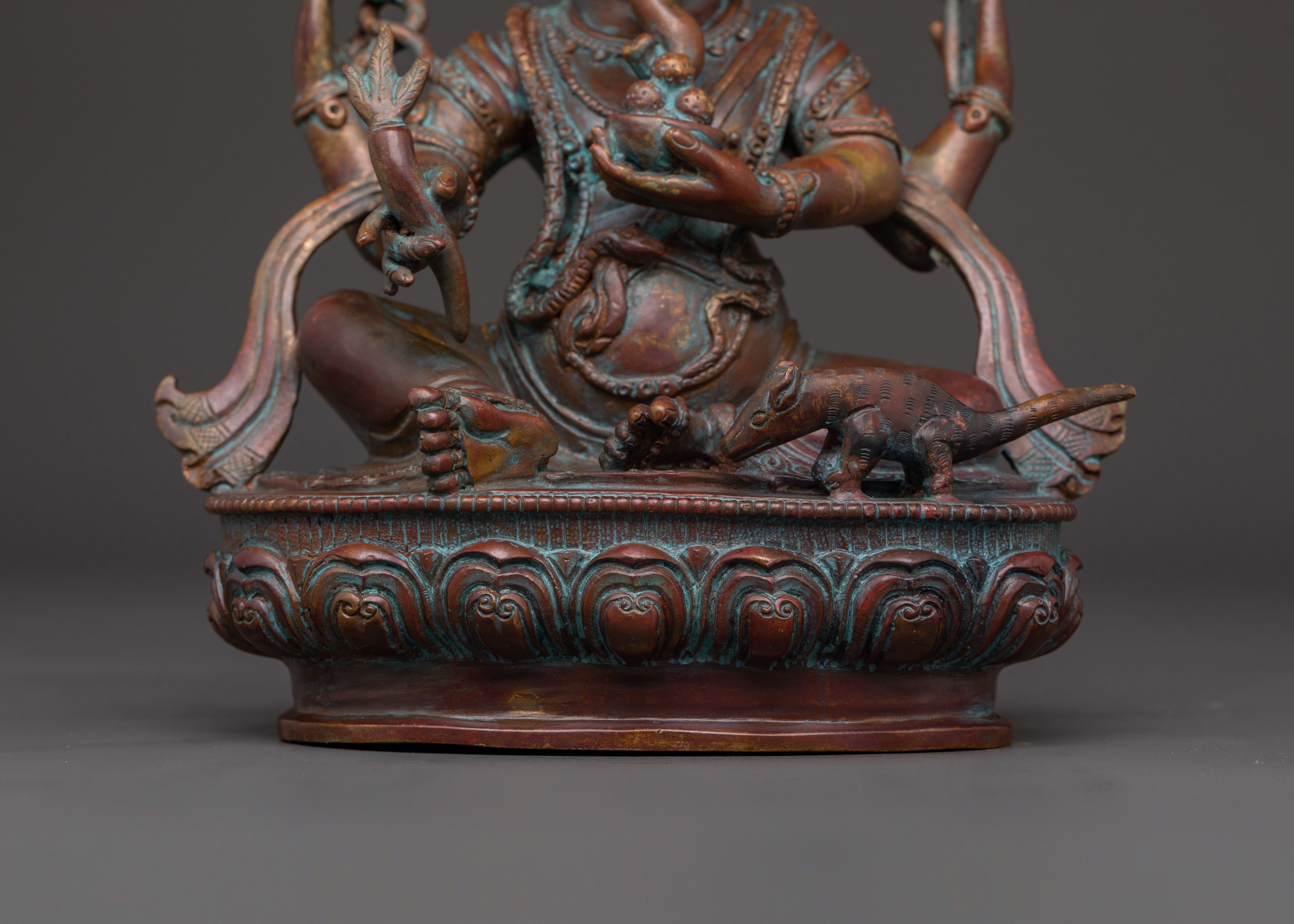 Oxidized Copper Hindu Elephant God Statue