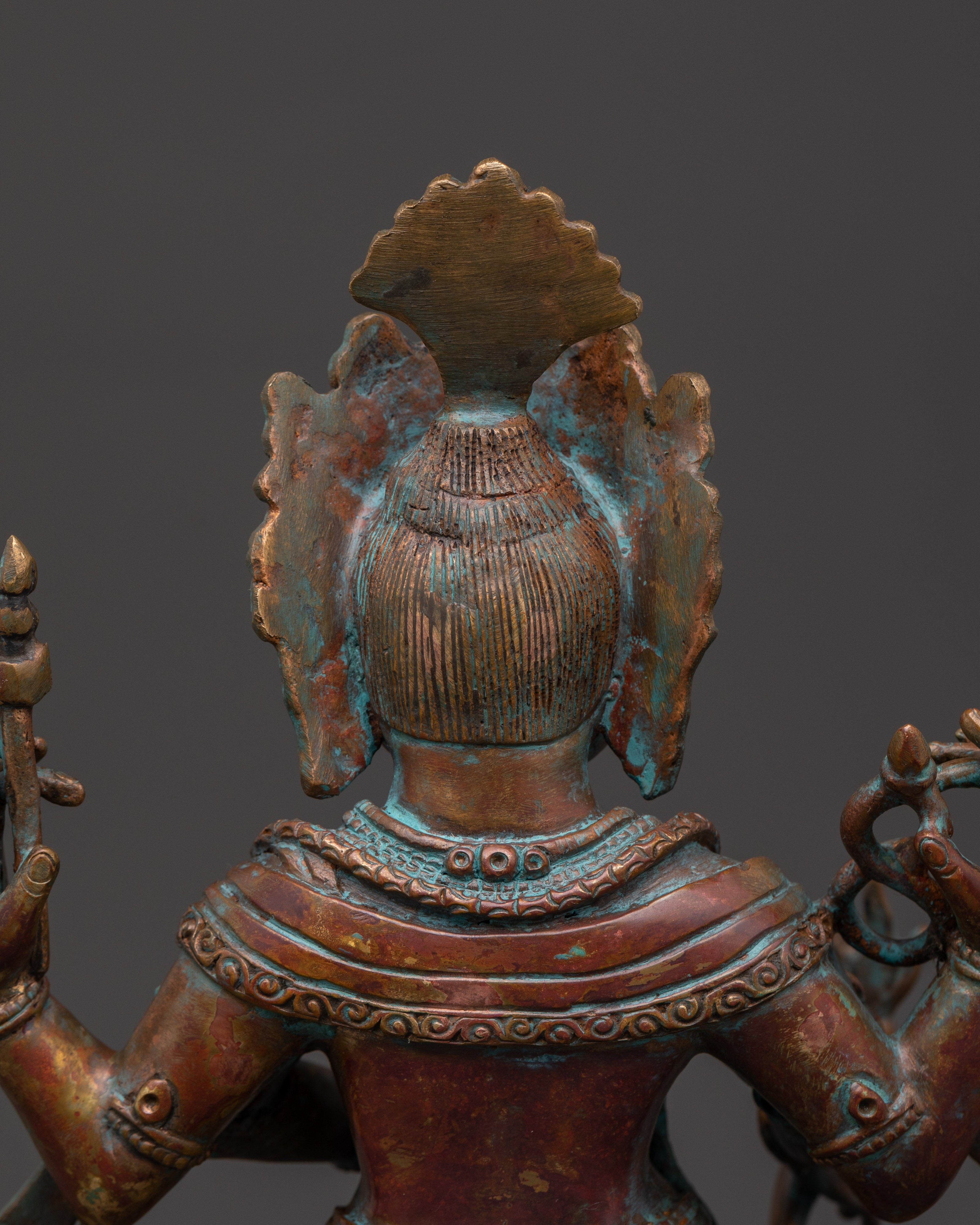 Oxidized Copper Hindu Elephant God Statue