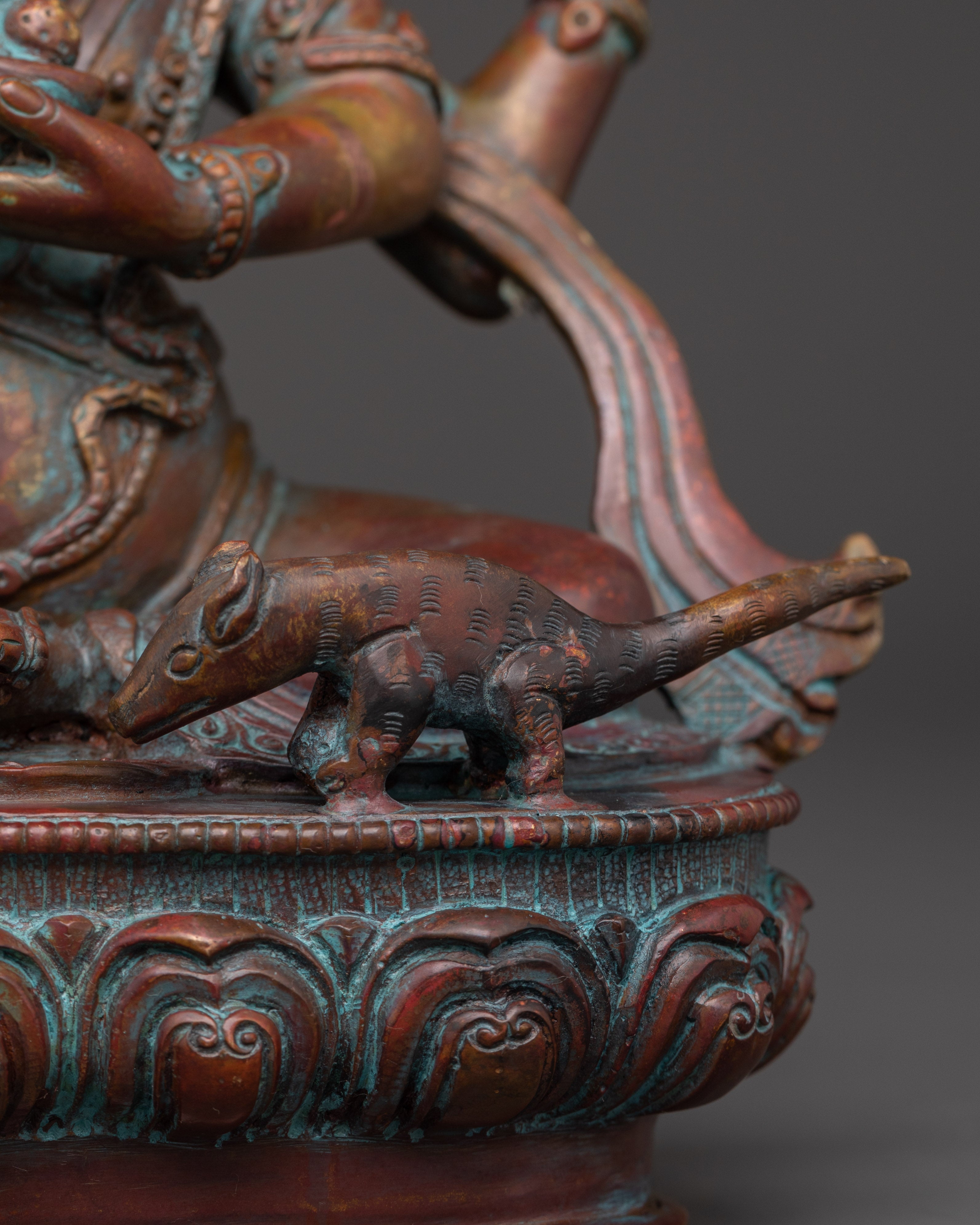 Oxidized Copper Hindu Elephant God Statue