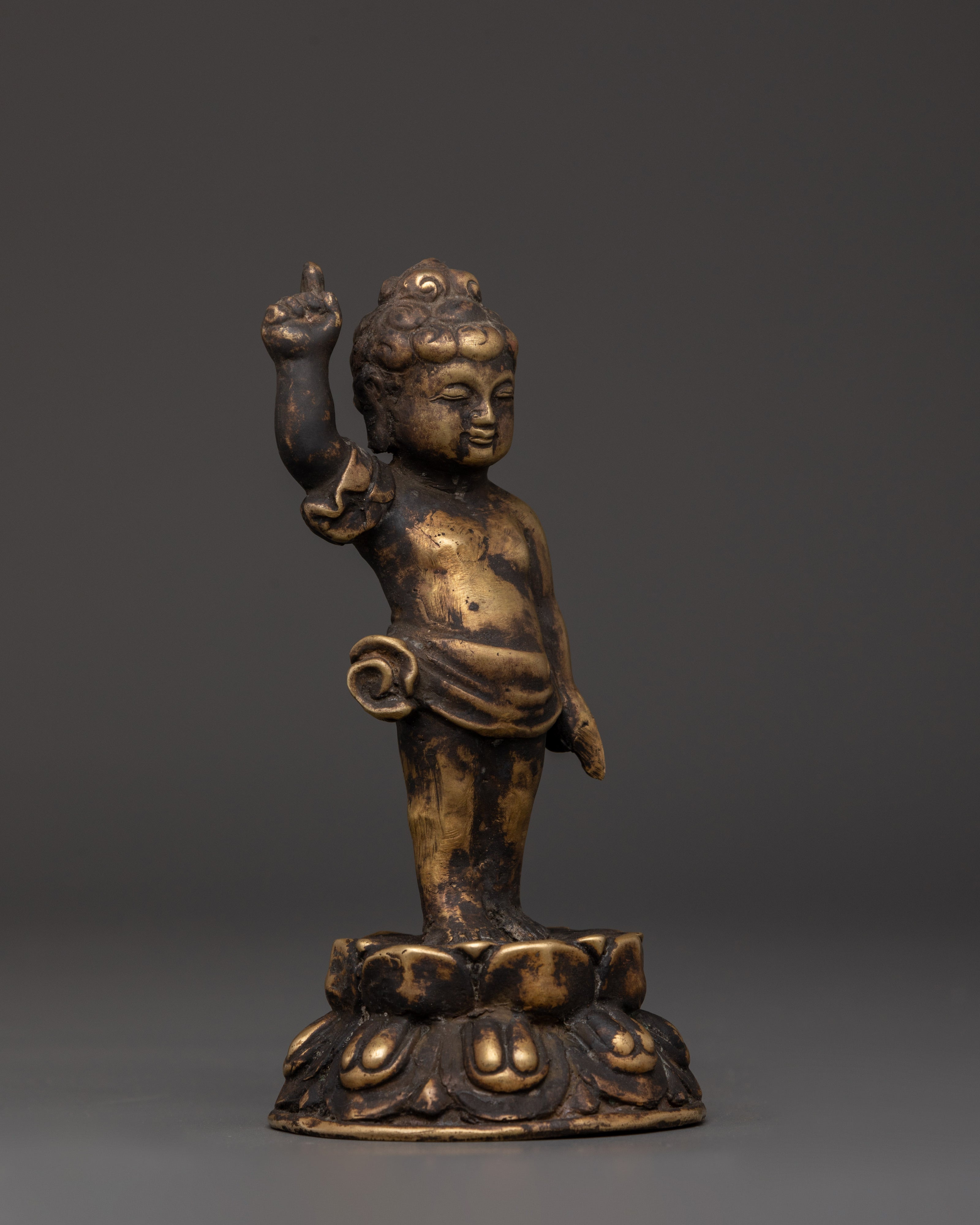 Infant Buddha Idol in Copper | Symbol of Enlightenment