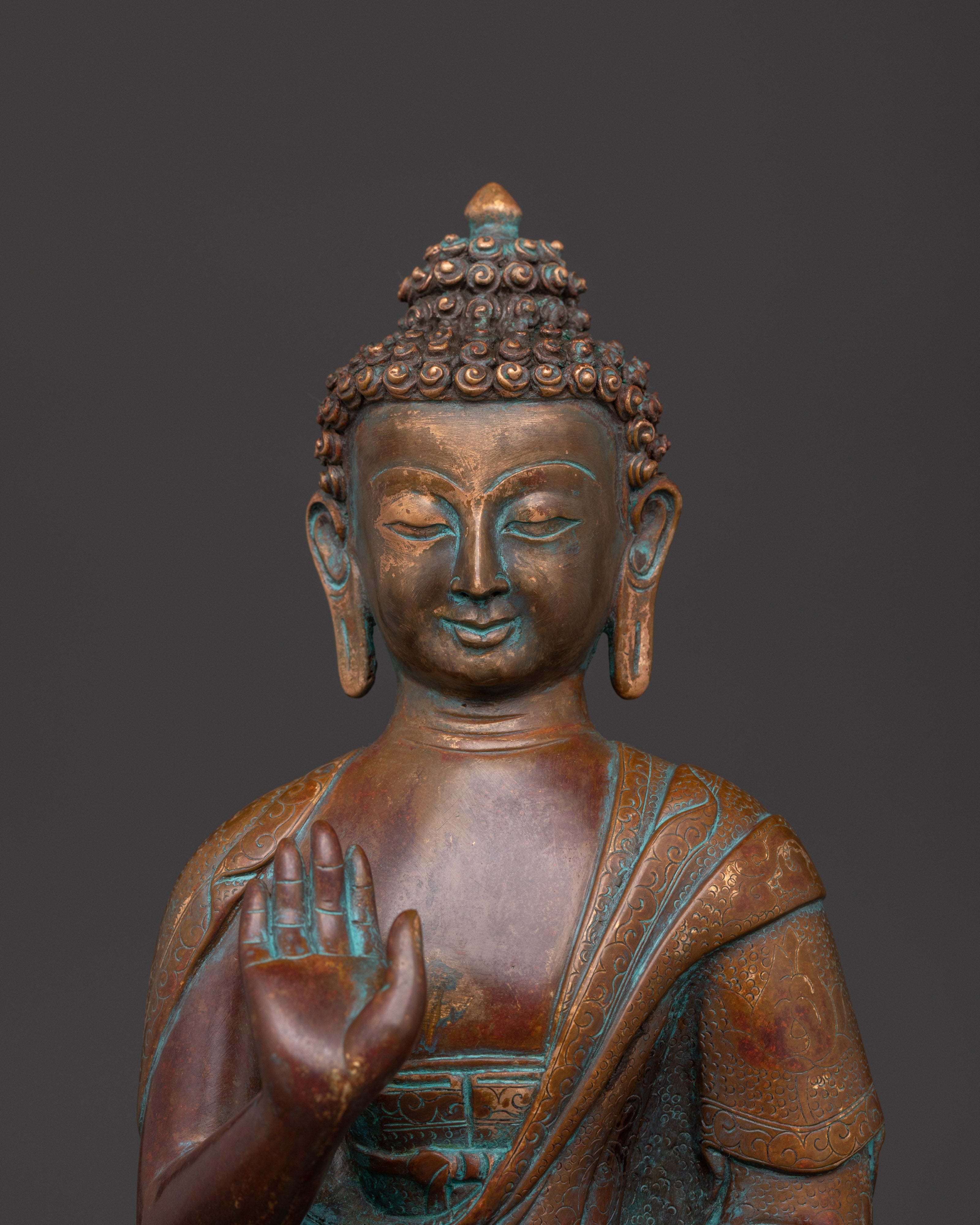 Dhyani Buddha Idol in Oxidized Copper
