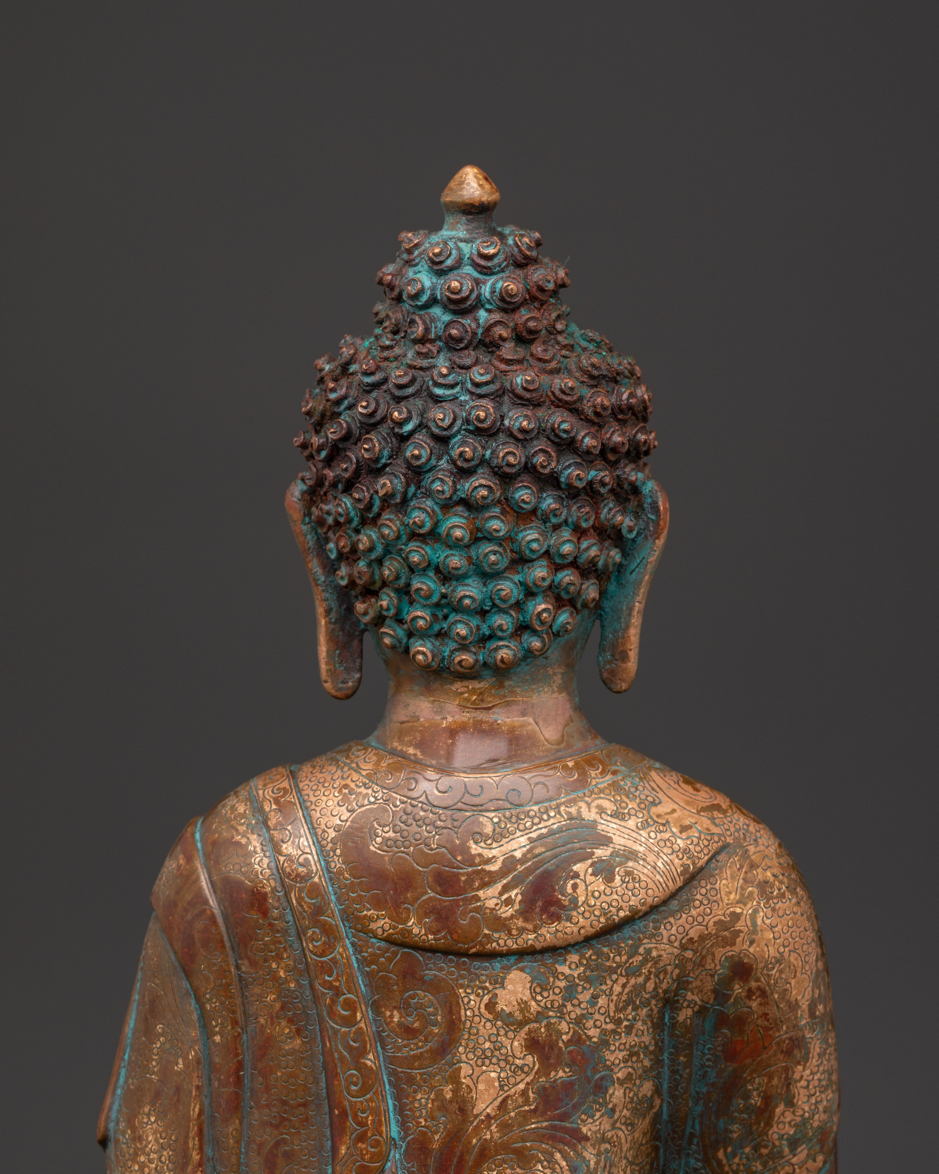 Dhyani Buddha Idol in Oxidized Copper