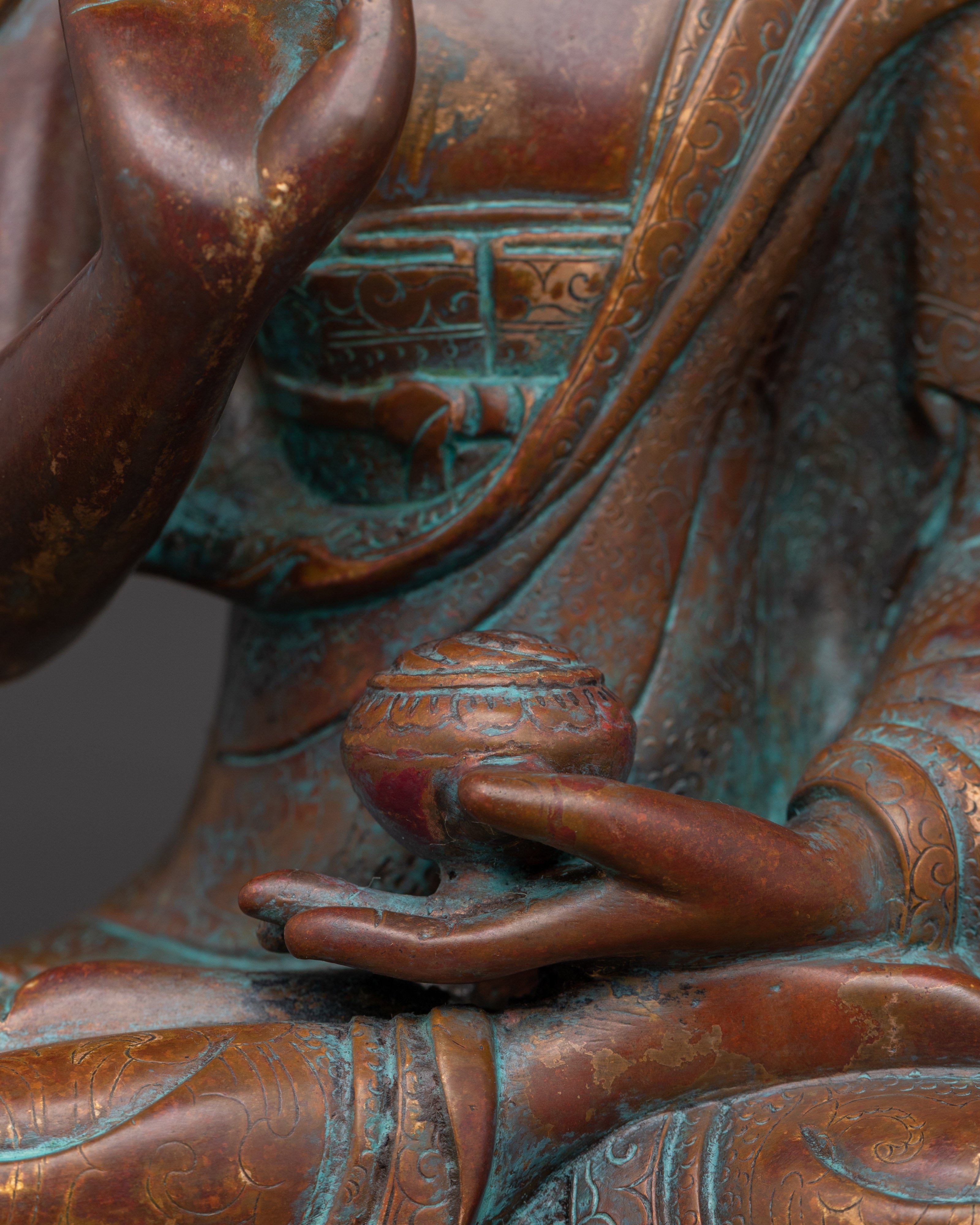 Dhyani Buddha Idol in Oxidized Copper