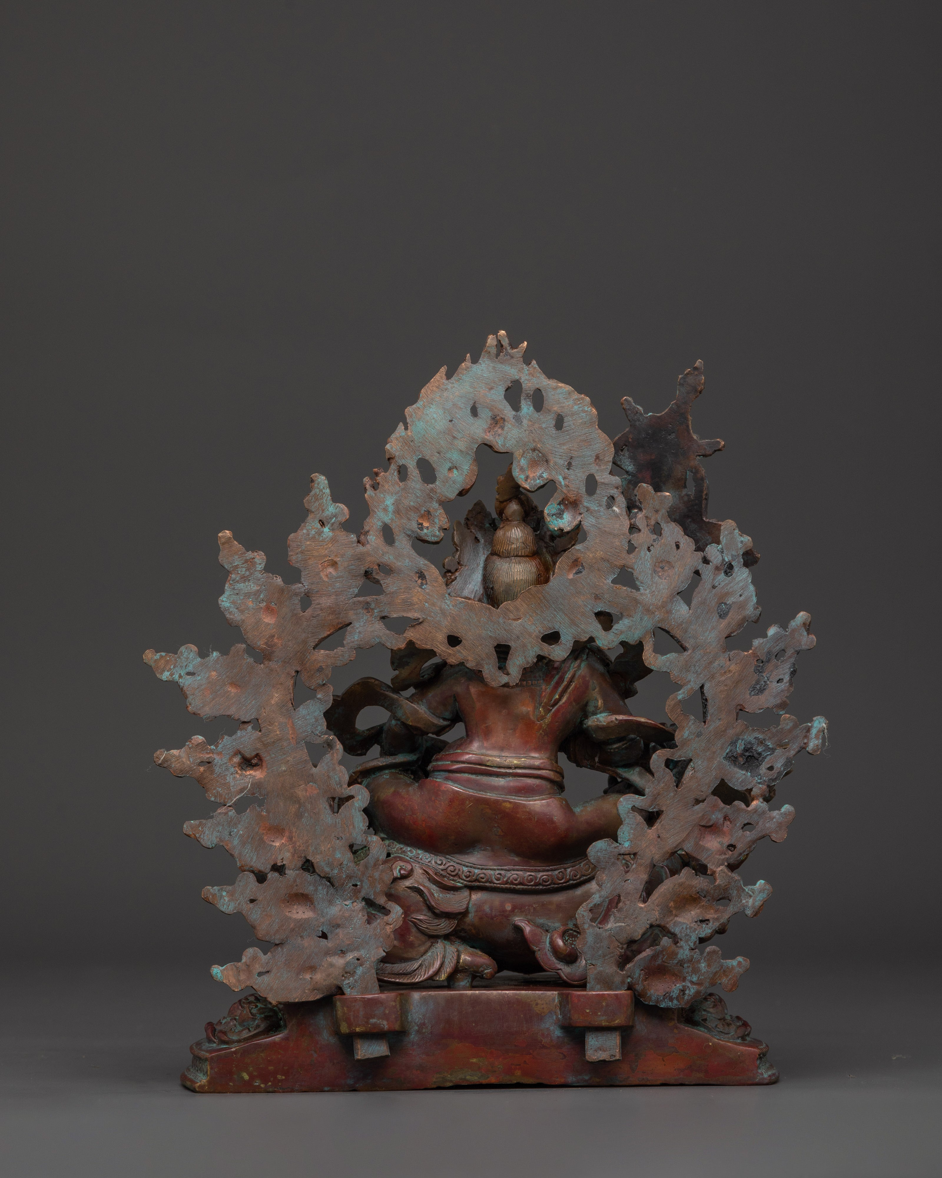 Namtoshe Buddhist Wealth God Statue in Oxidized Copper