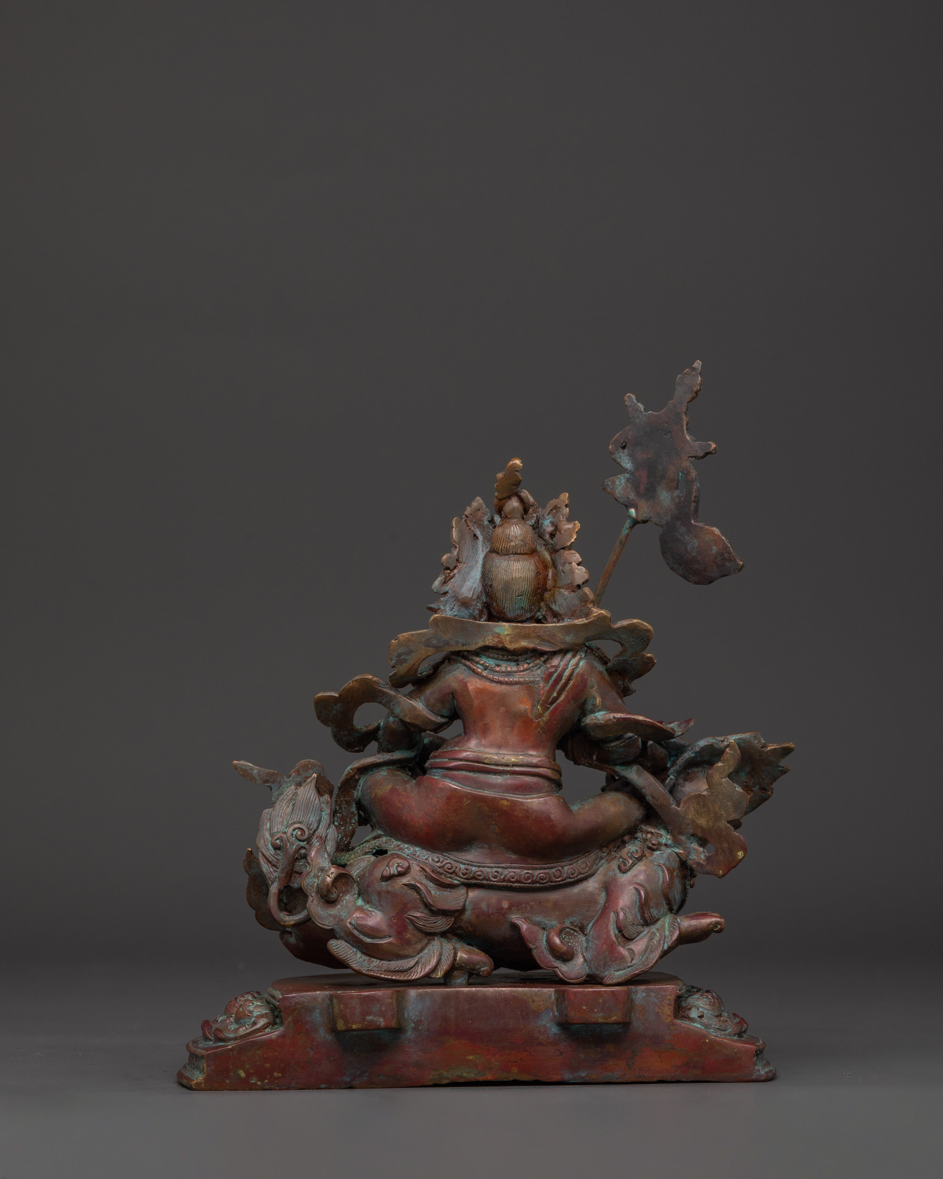 Namtoshe Buddhist Wealth God Statue in Oxidized Copper