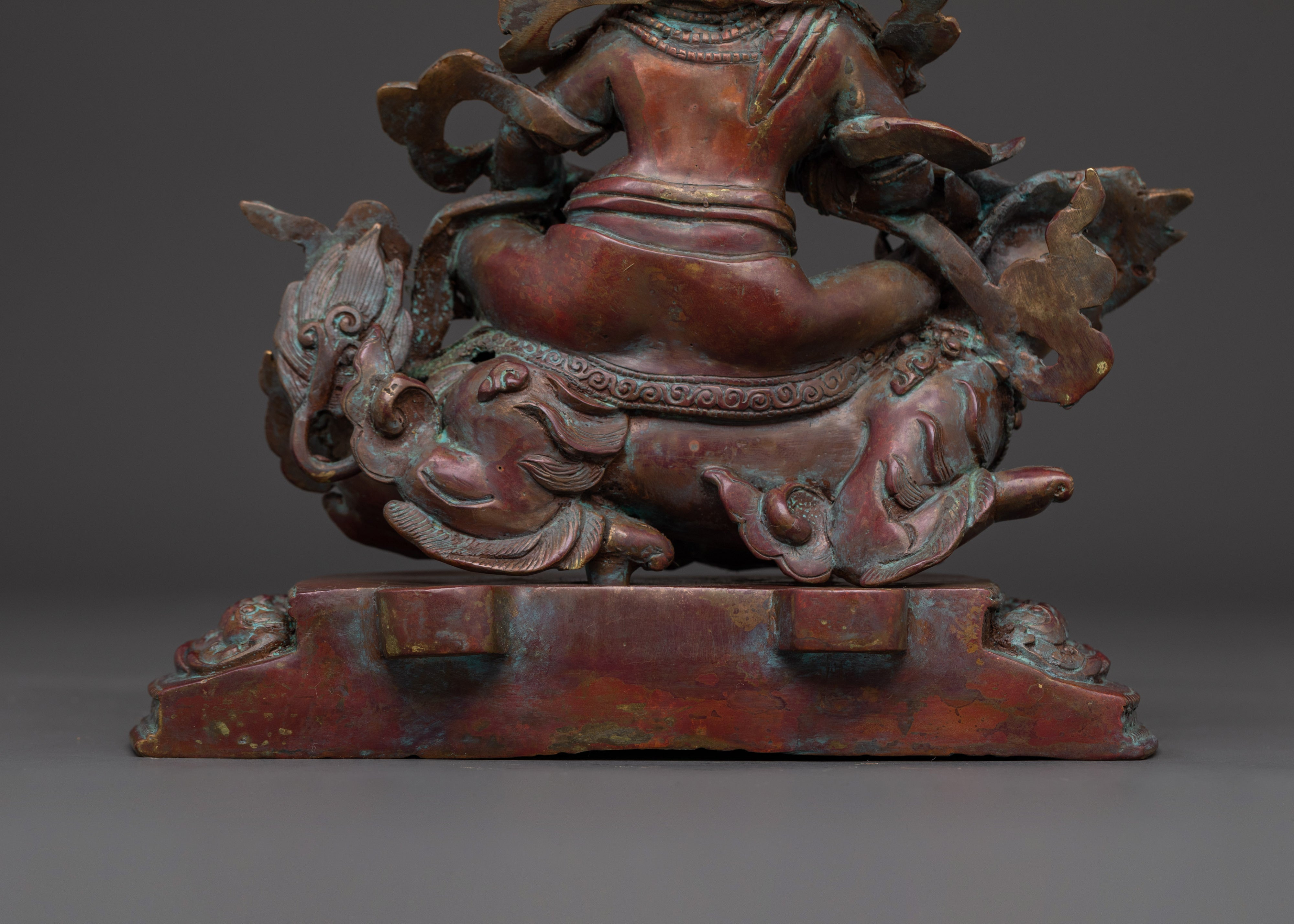 Namtoshe Buddhist Wealth God Statue in Oxidized Copper