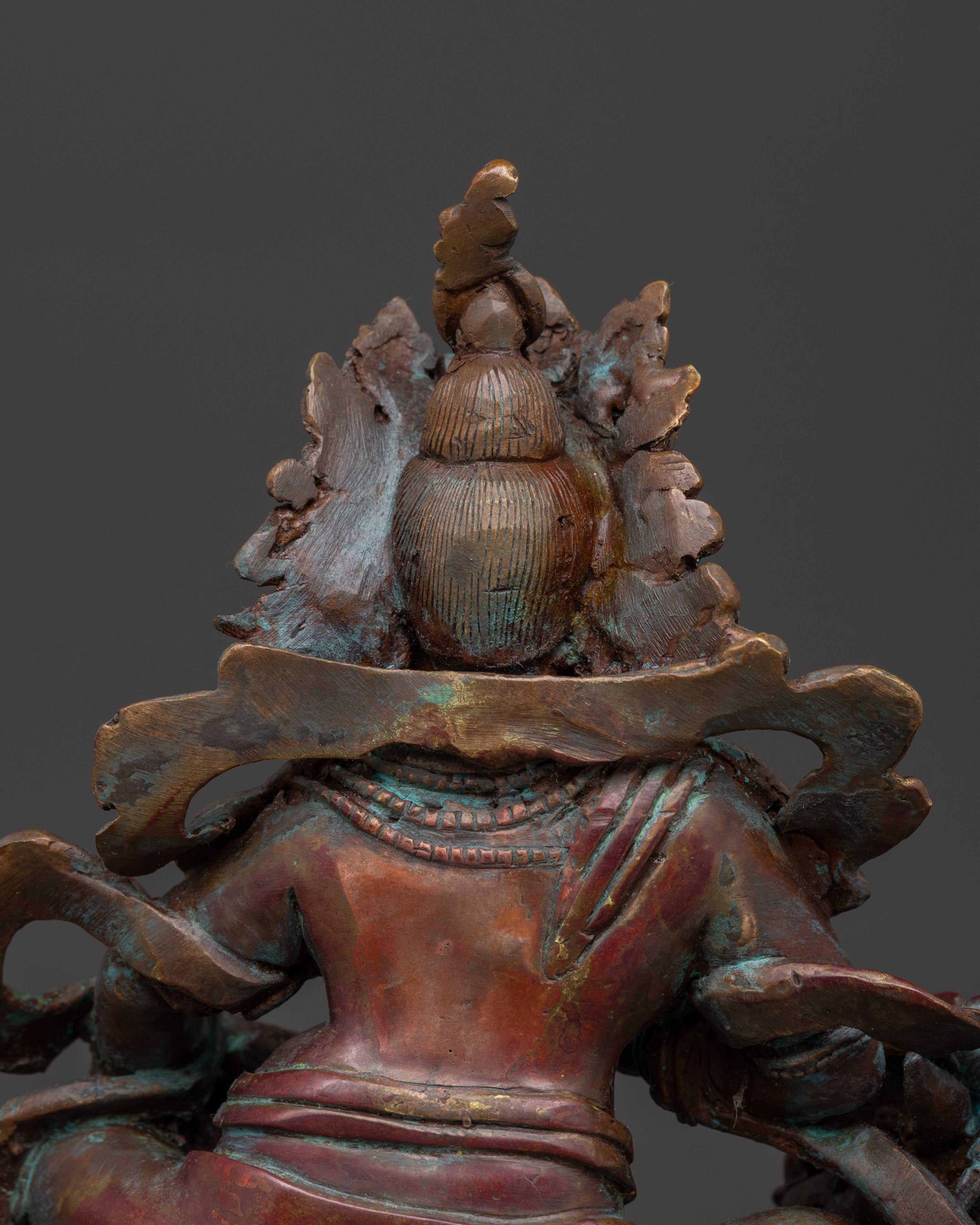 Namtoshe Buddhist Wealth God Statue in Oxidized Copper